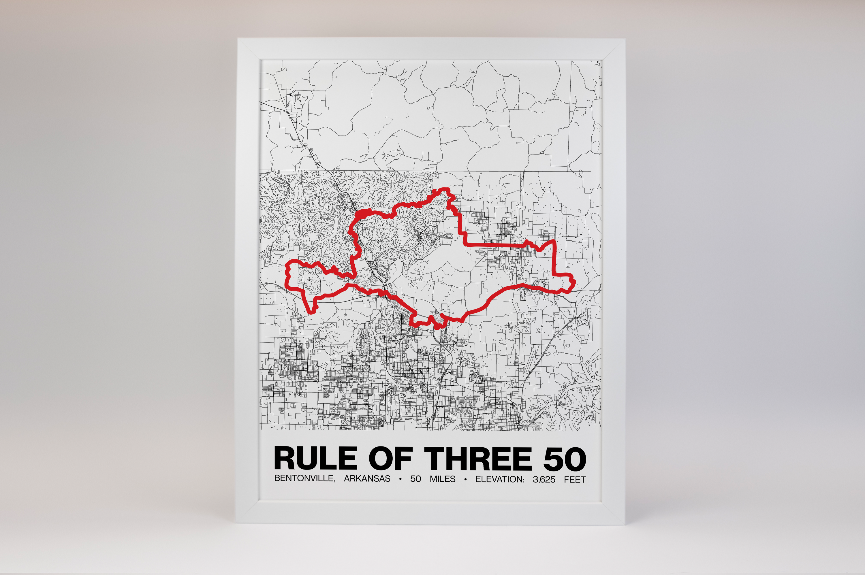 Rule of Three 50 Mile Poster - Grid Style