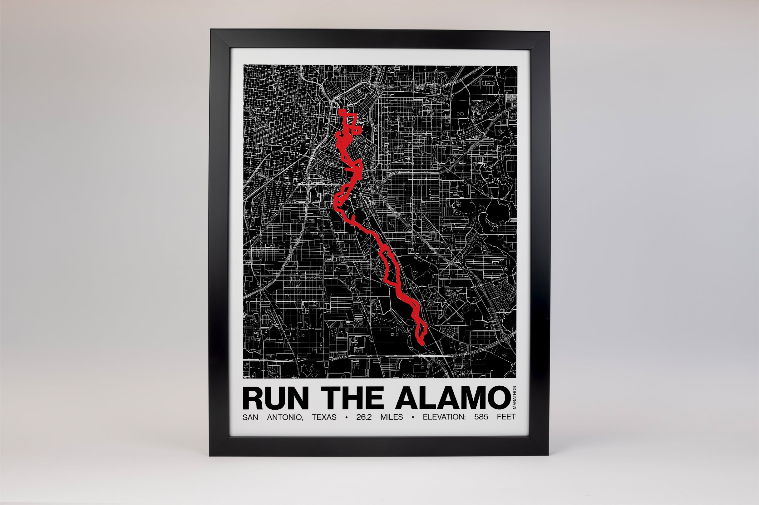 Run The Alamo Marathon Poster - Grid Style