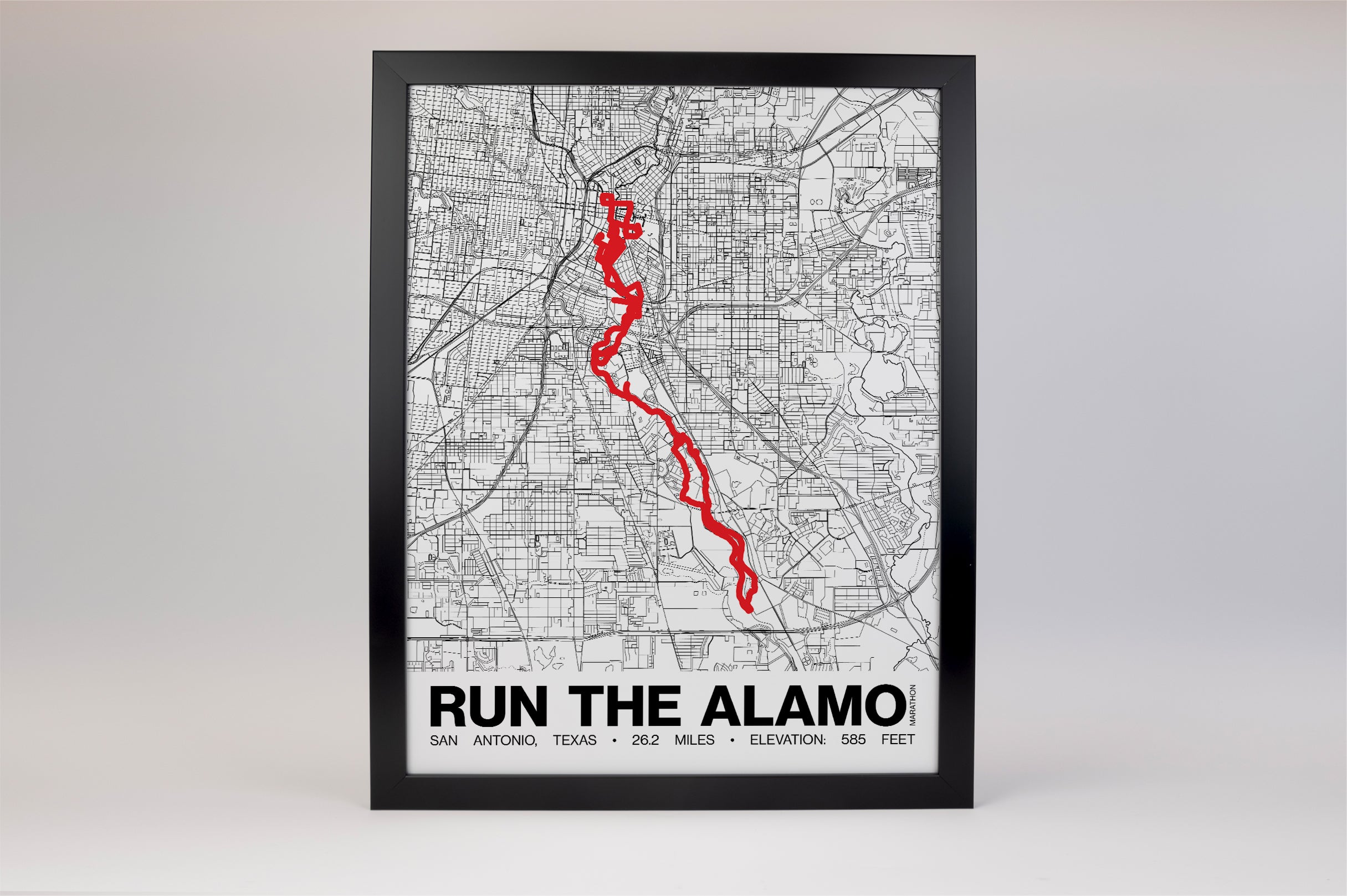 Run The Alamo Marathon Poster - Grid Style