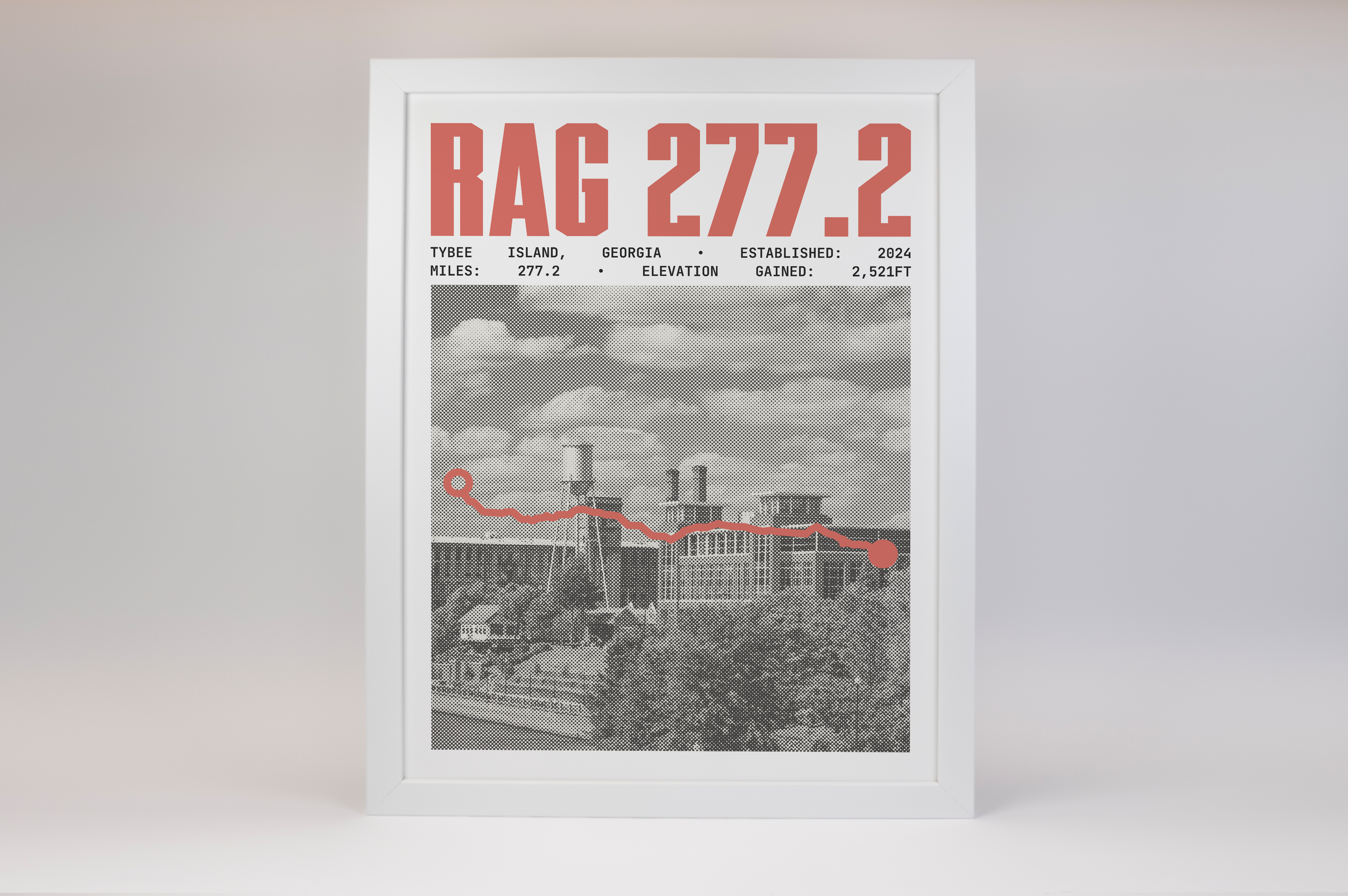 RAG 277.2 Endurance Run Poster | Custom Marathon Course Display – Map Medal