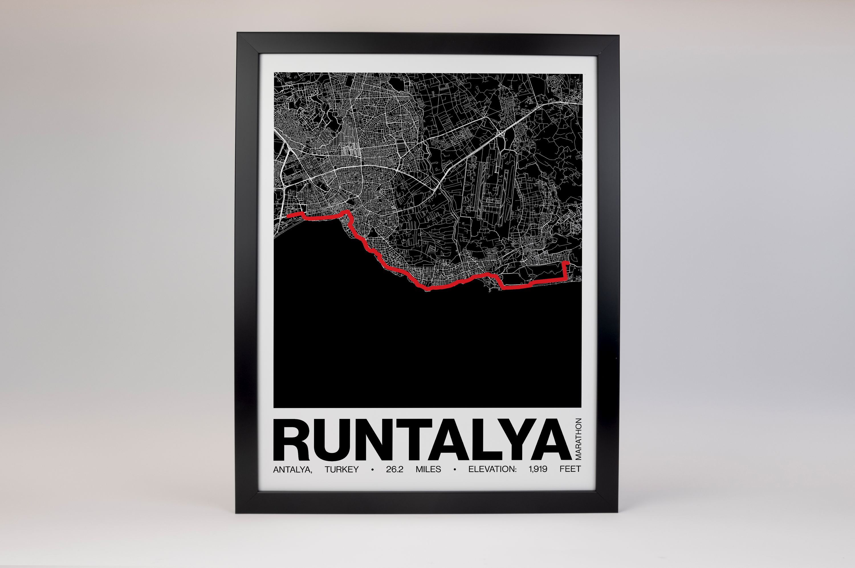 Runtalya Marathon Poster - Grid Style