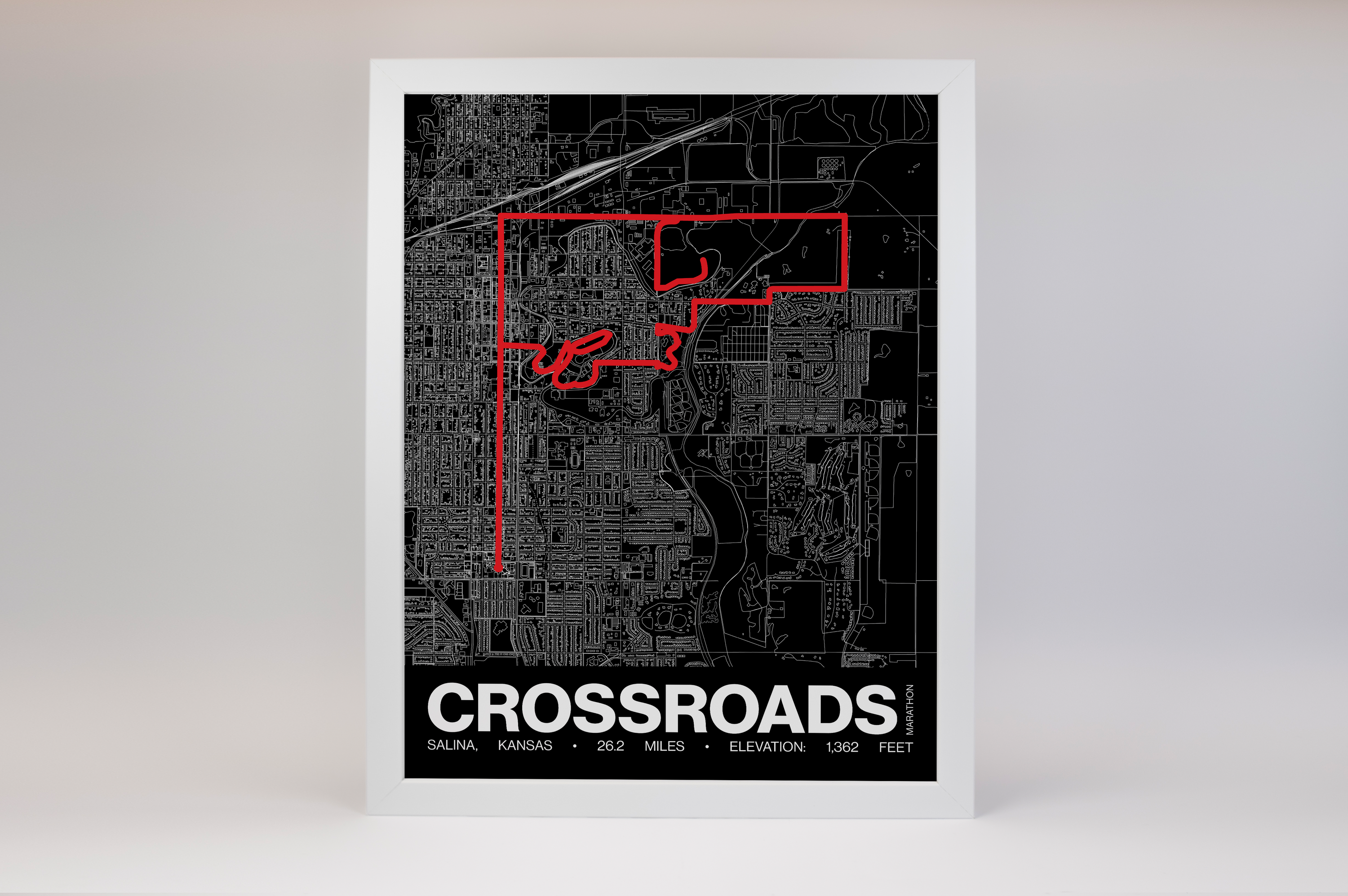 Salina Crossroads Marathon Poster - Grid Style