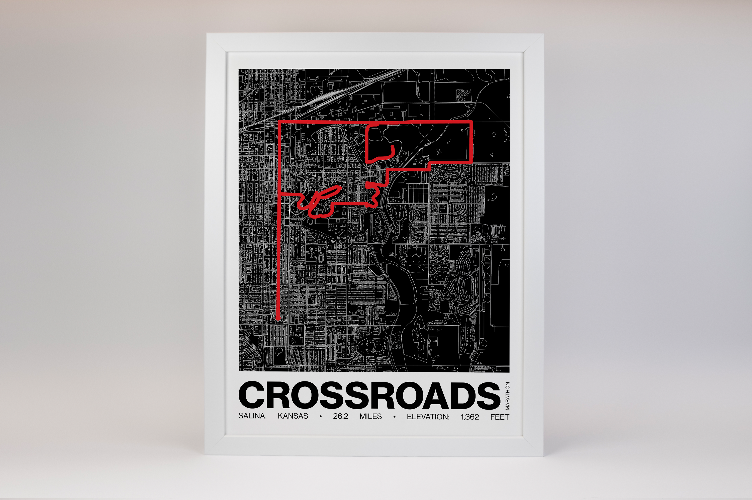 Salina Crossroads Marathon Poster - Grid Style