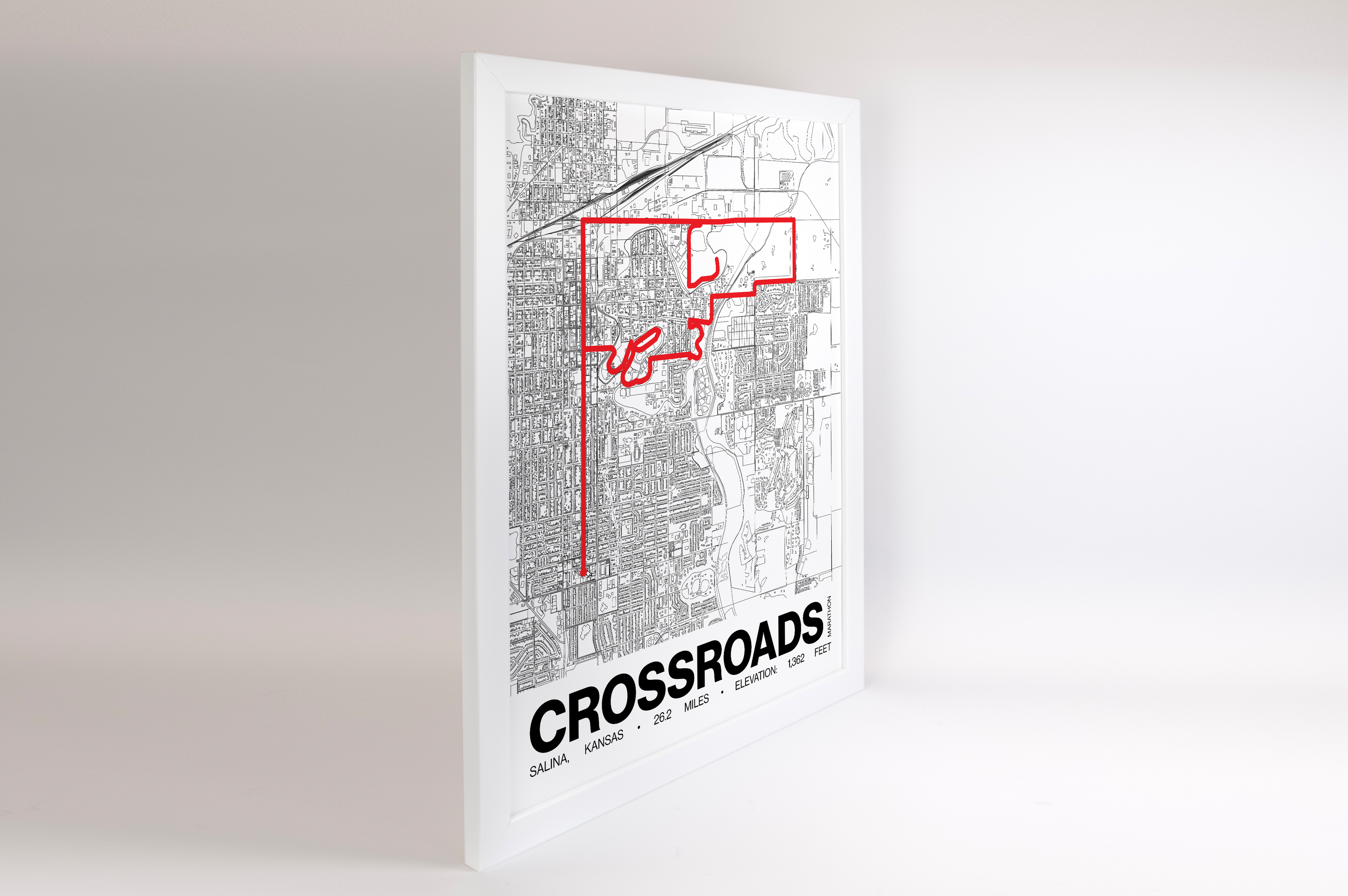 Salina Crossroads Marathon Poster - Grid Style
