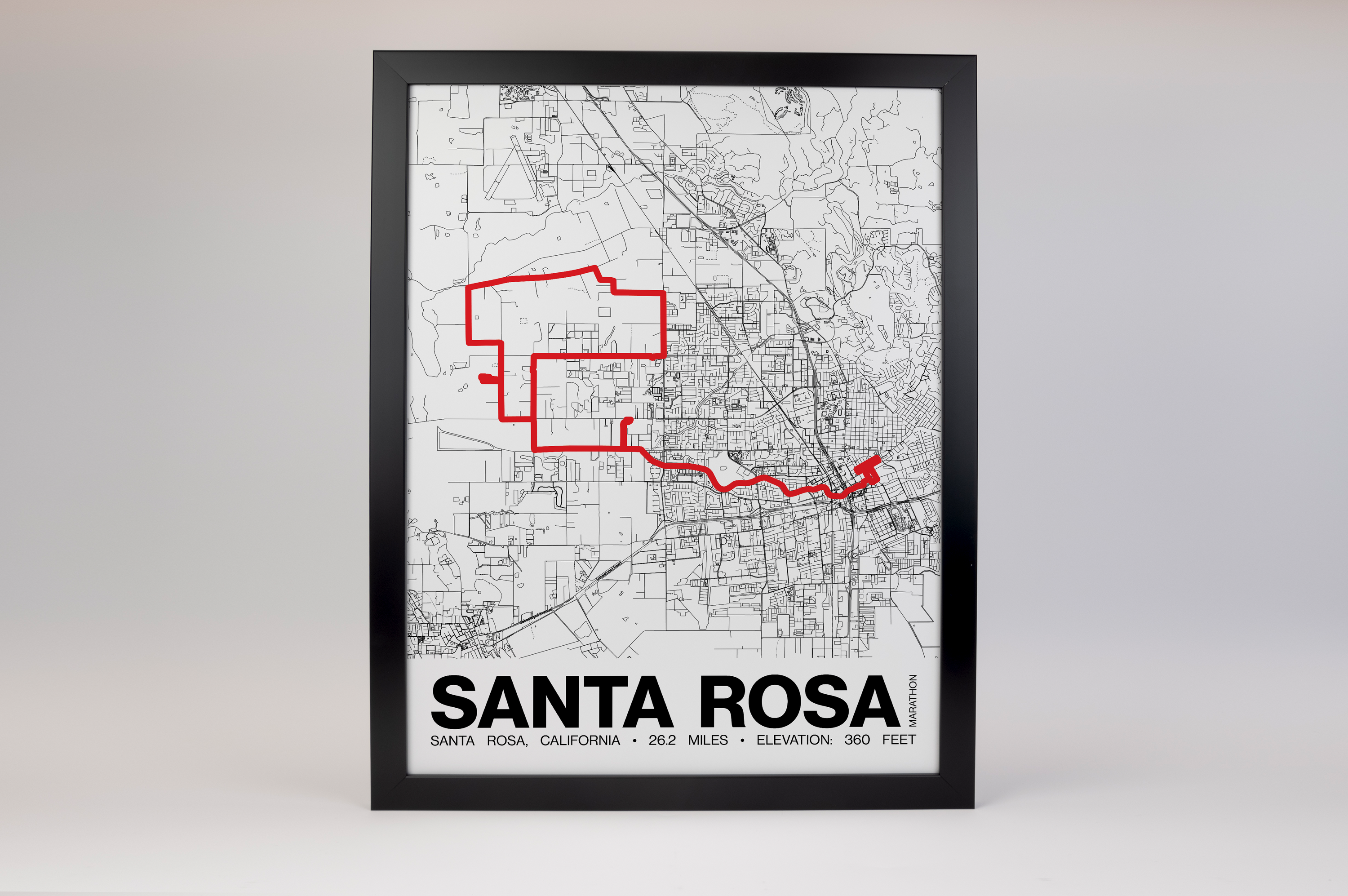 Santa Rosa Marathon Poster - Grid Style