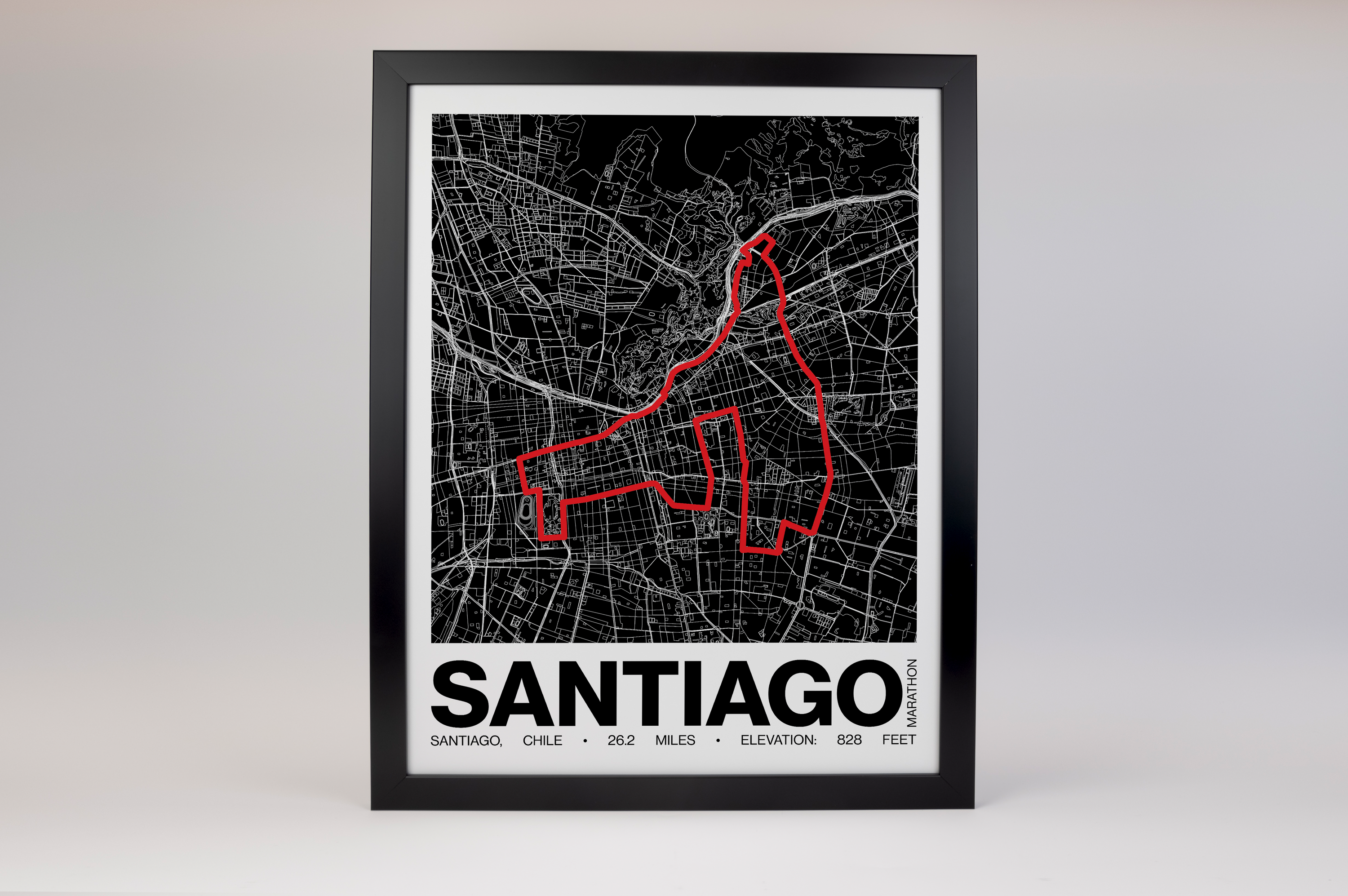Santiago Marathon Poster - Grid Style