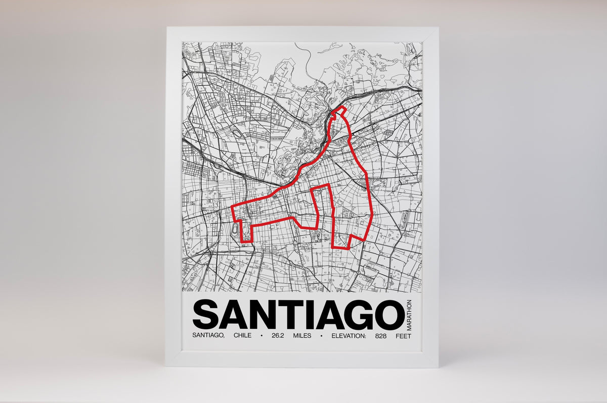 Santiago Marathon Poster - Grid Style
