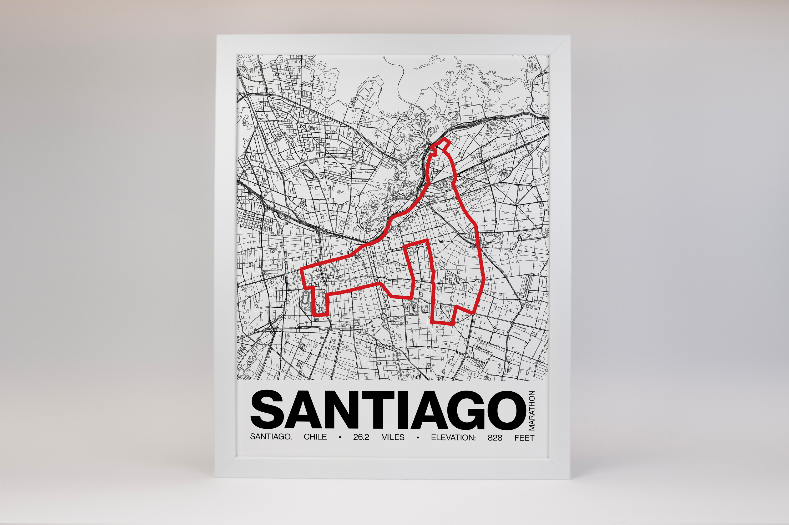 Santiago Marathon Poster - Grid Style