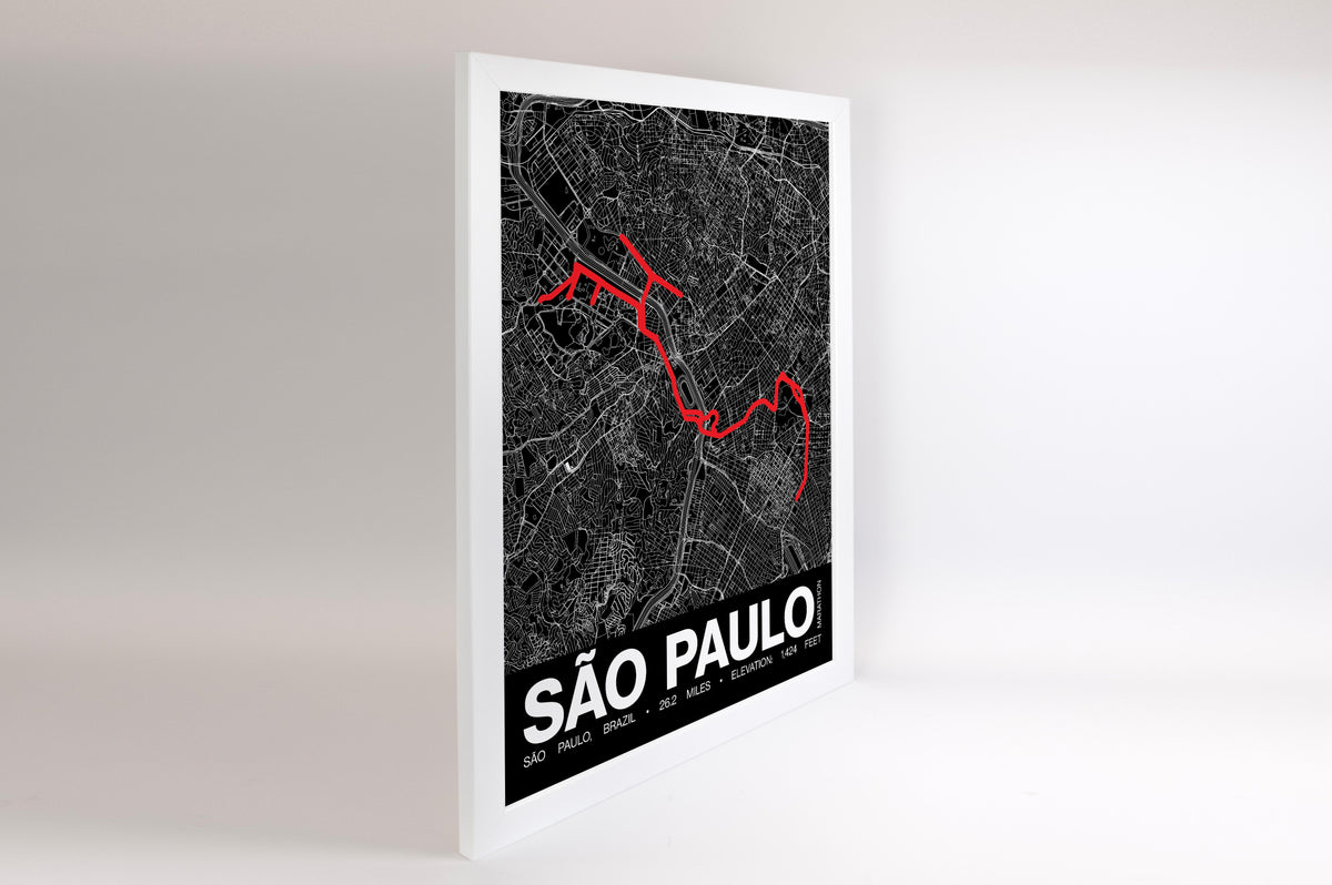 São Paulo Marathon Poster - Grid Style