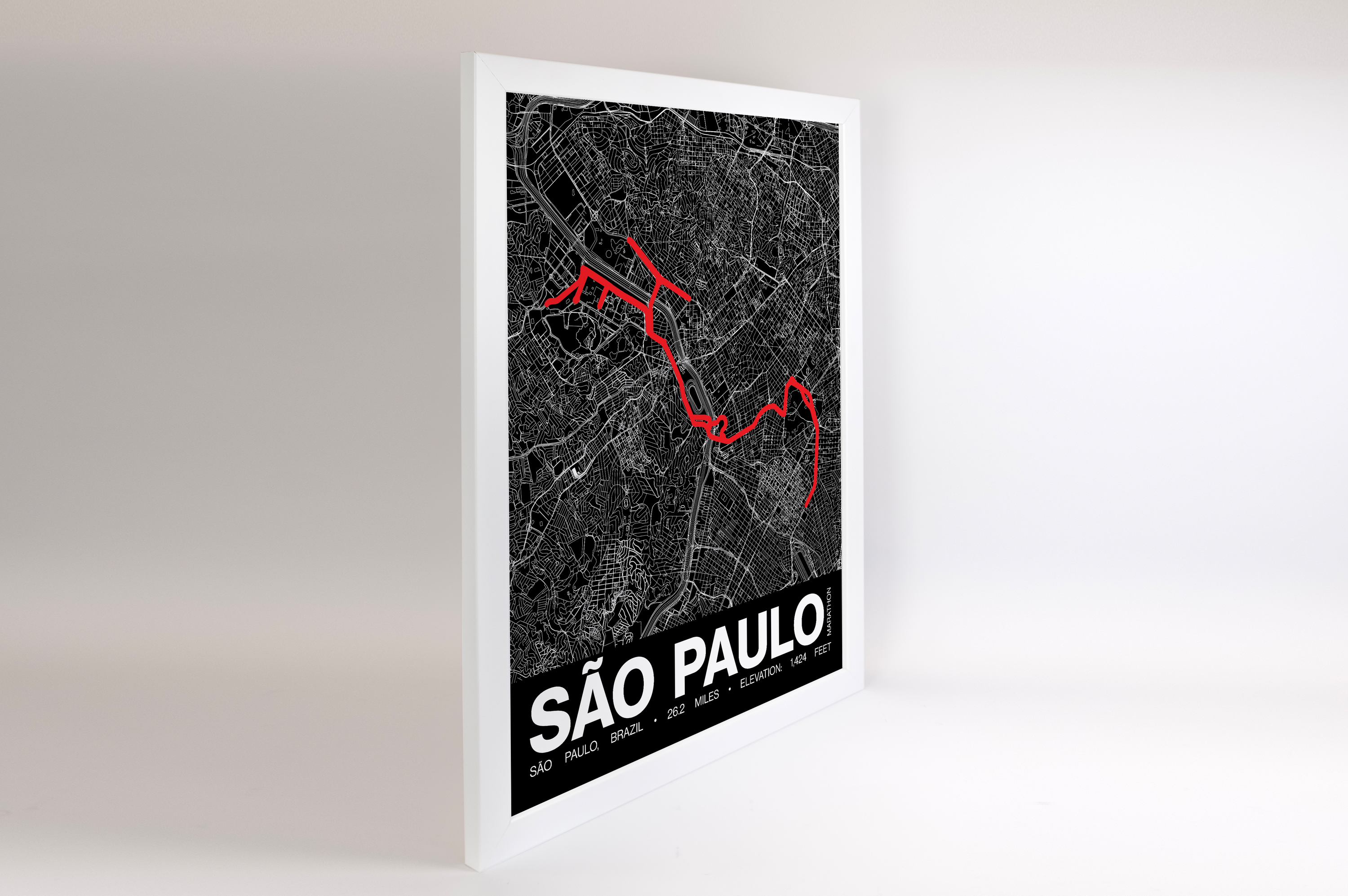 São Paulo Marathon Poster - Grid Style