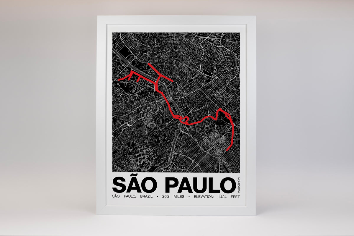 São Paulo Marathon Poster - Grid Style
