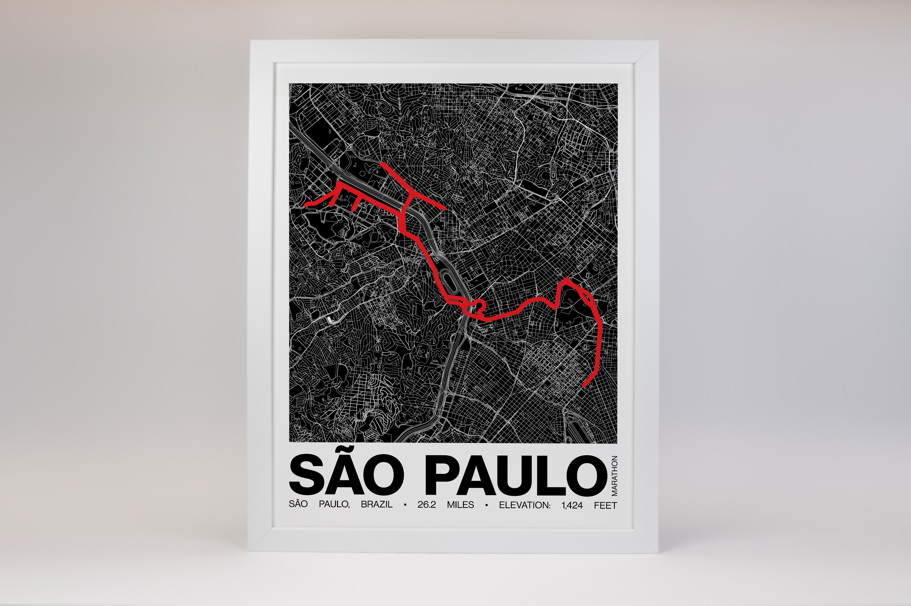 São Paulo Marathon Poster - Grid Style