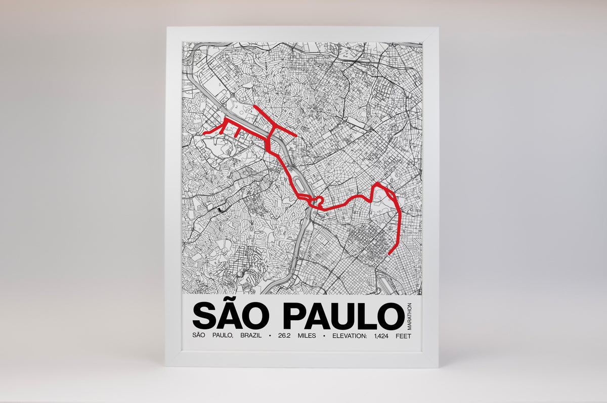 São Paulo Marathon Poster - Grid Style