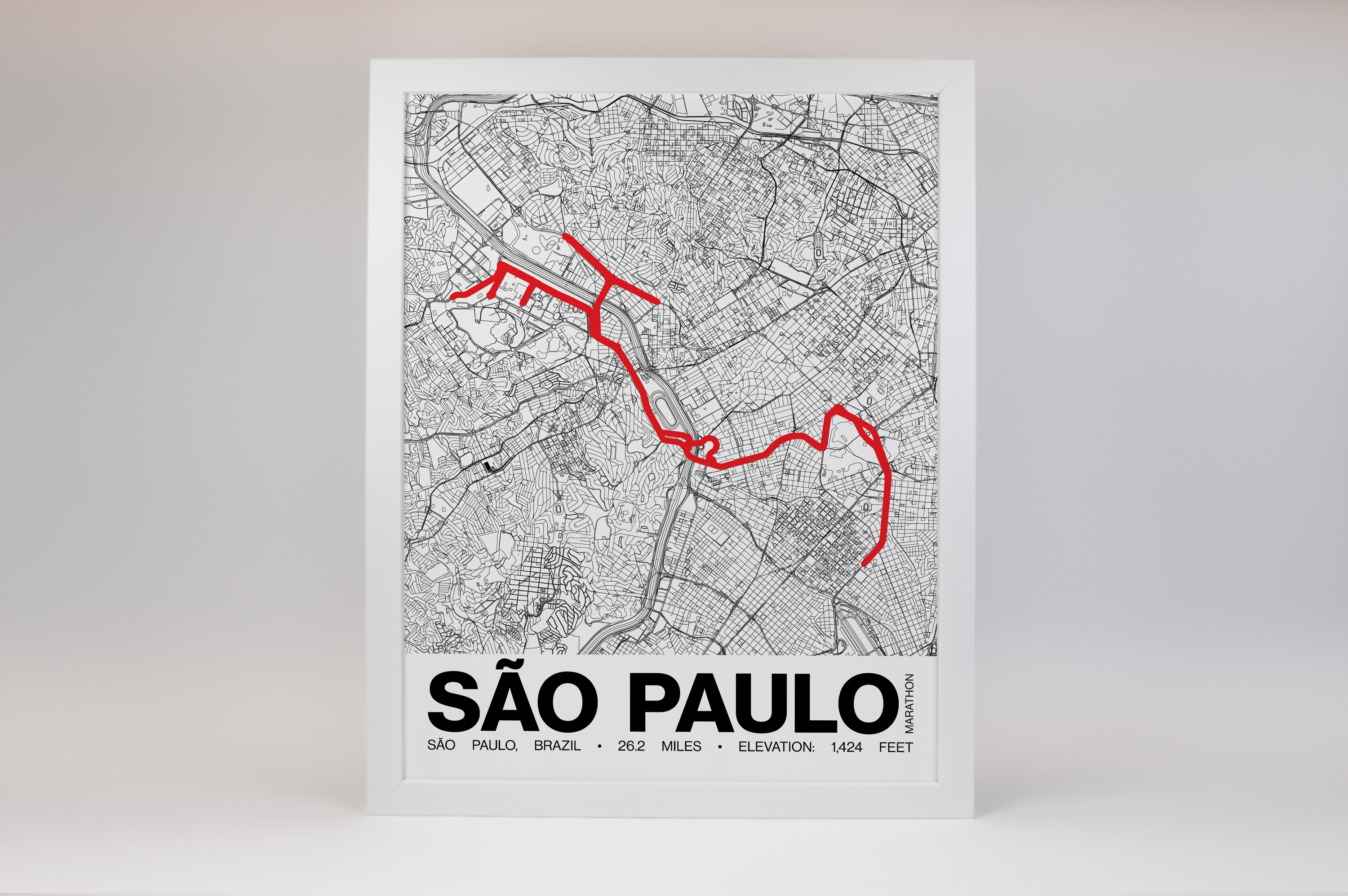 São Paulo Marathon Poster - Grid Style