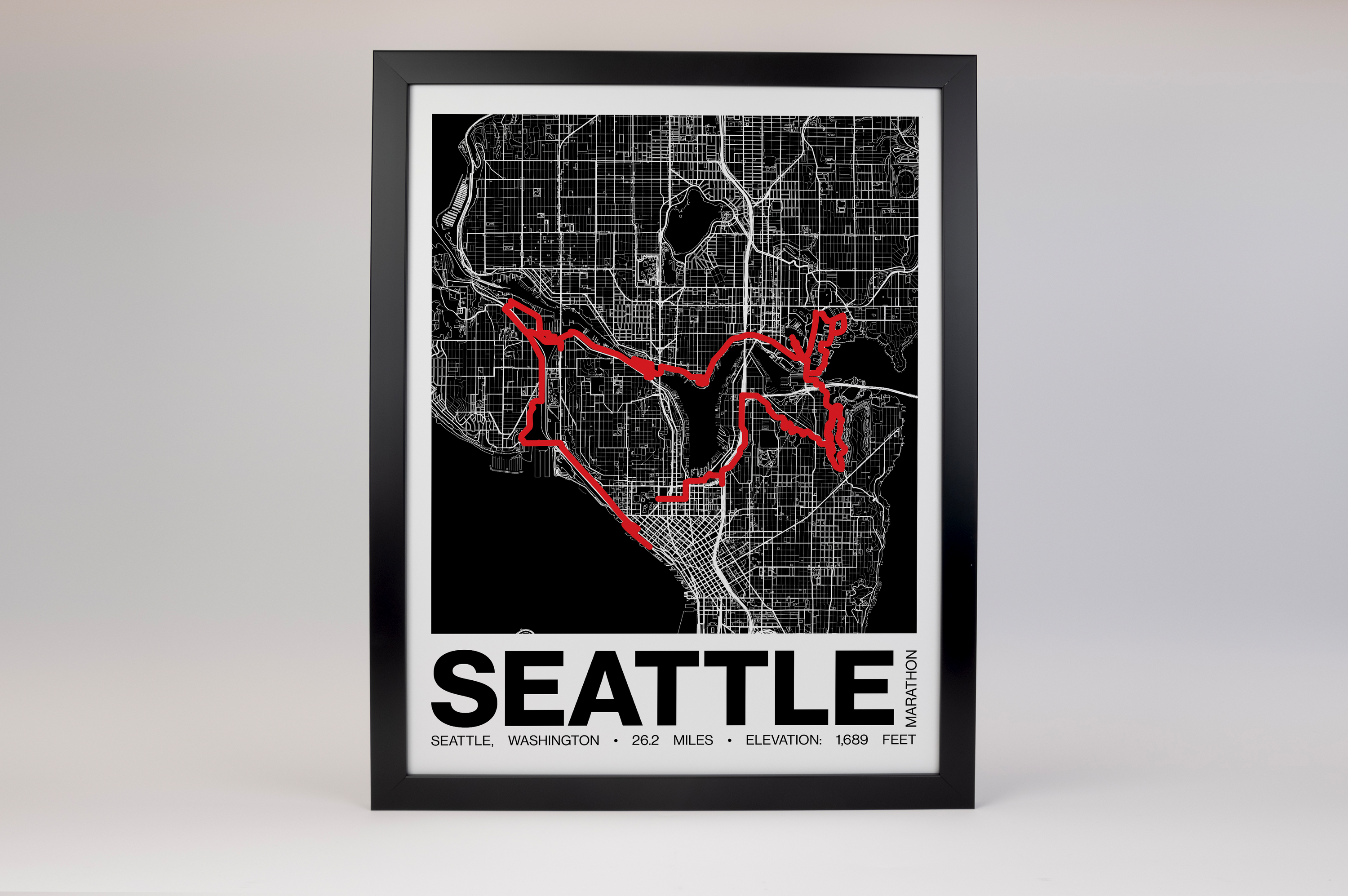 Seattle Marathon Poster - Grid Style