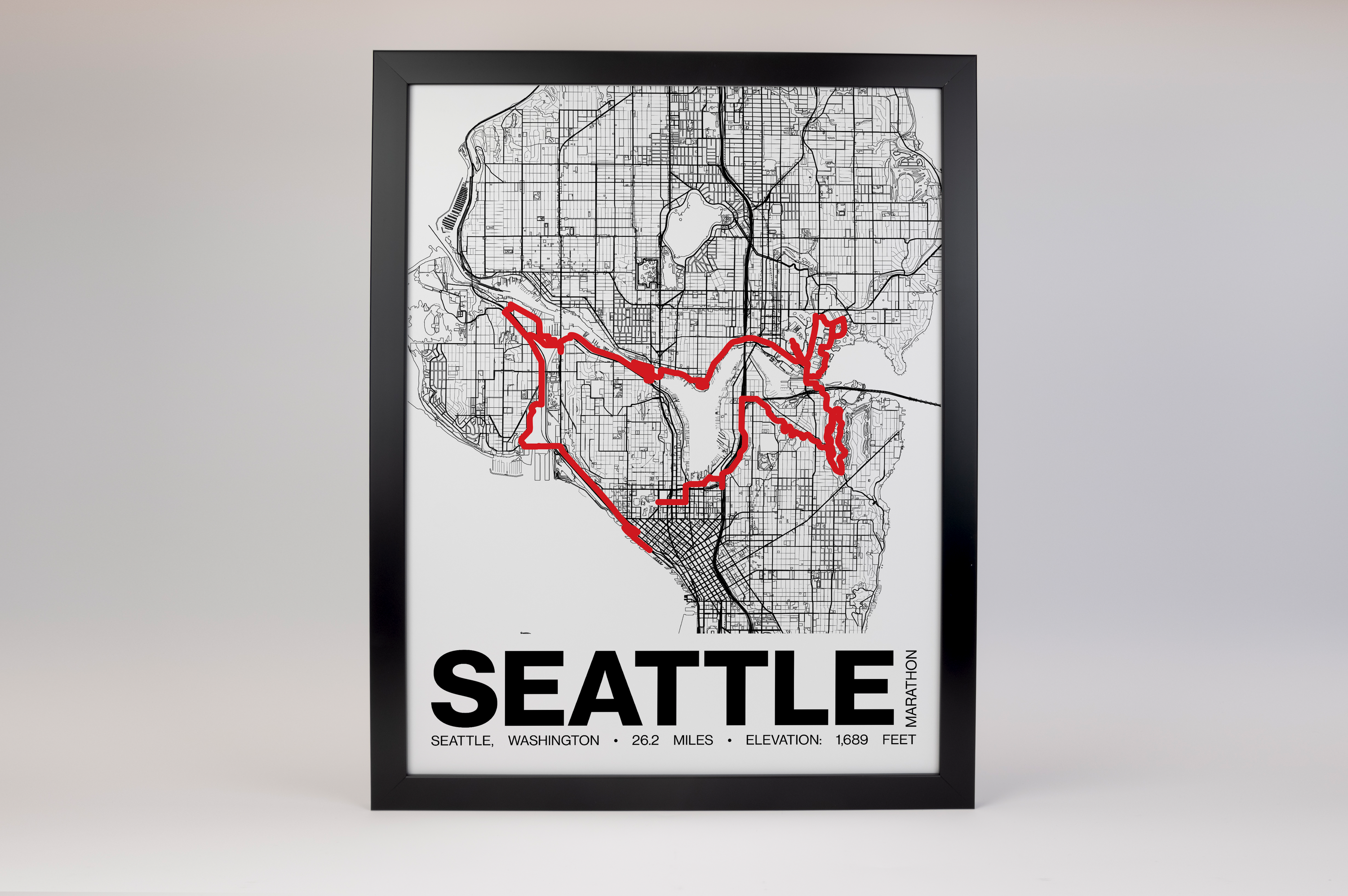 Seattle Marathon Poster - Grid Style