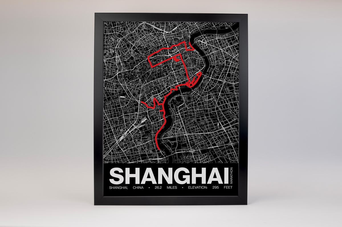 Shanghai Marathon Poster - Grid Style