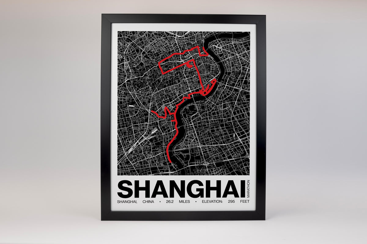 Shanghai Marathon Poster - Grid Style