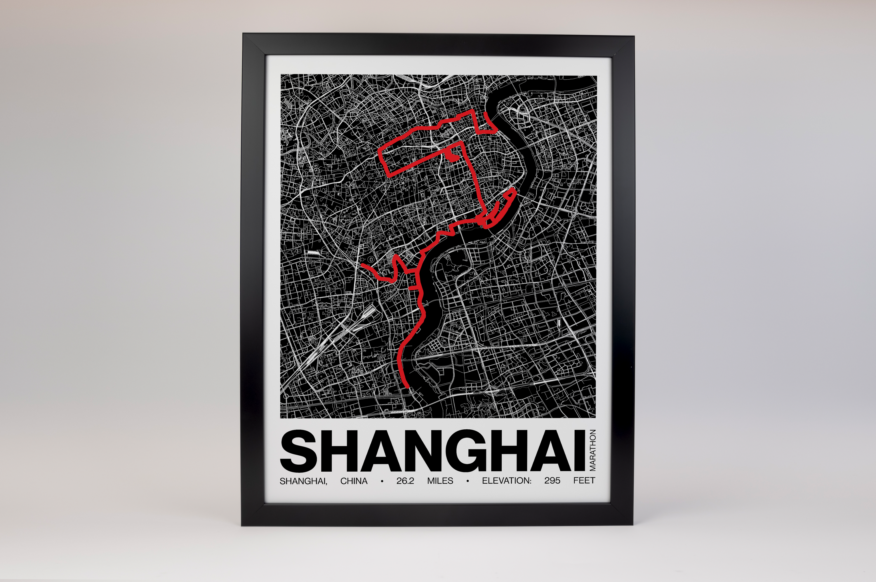 Shanghai Marathon Poster - Grid Style