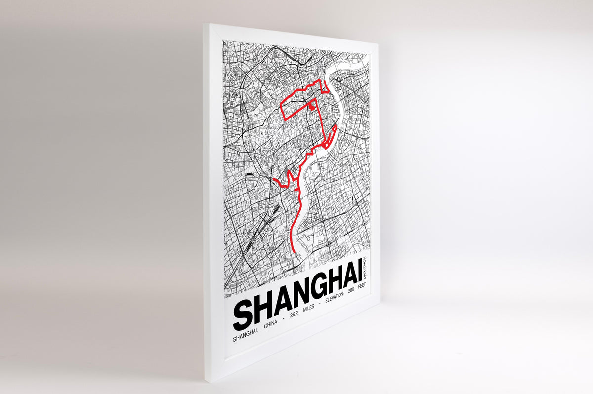 Shanghai Marathon Poster - Grid Style