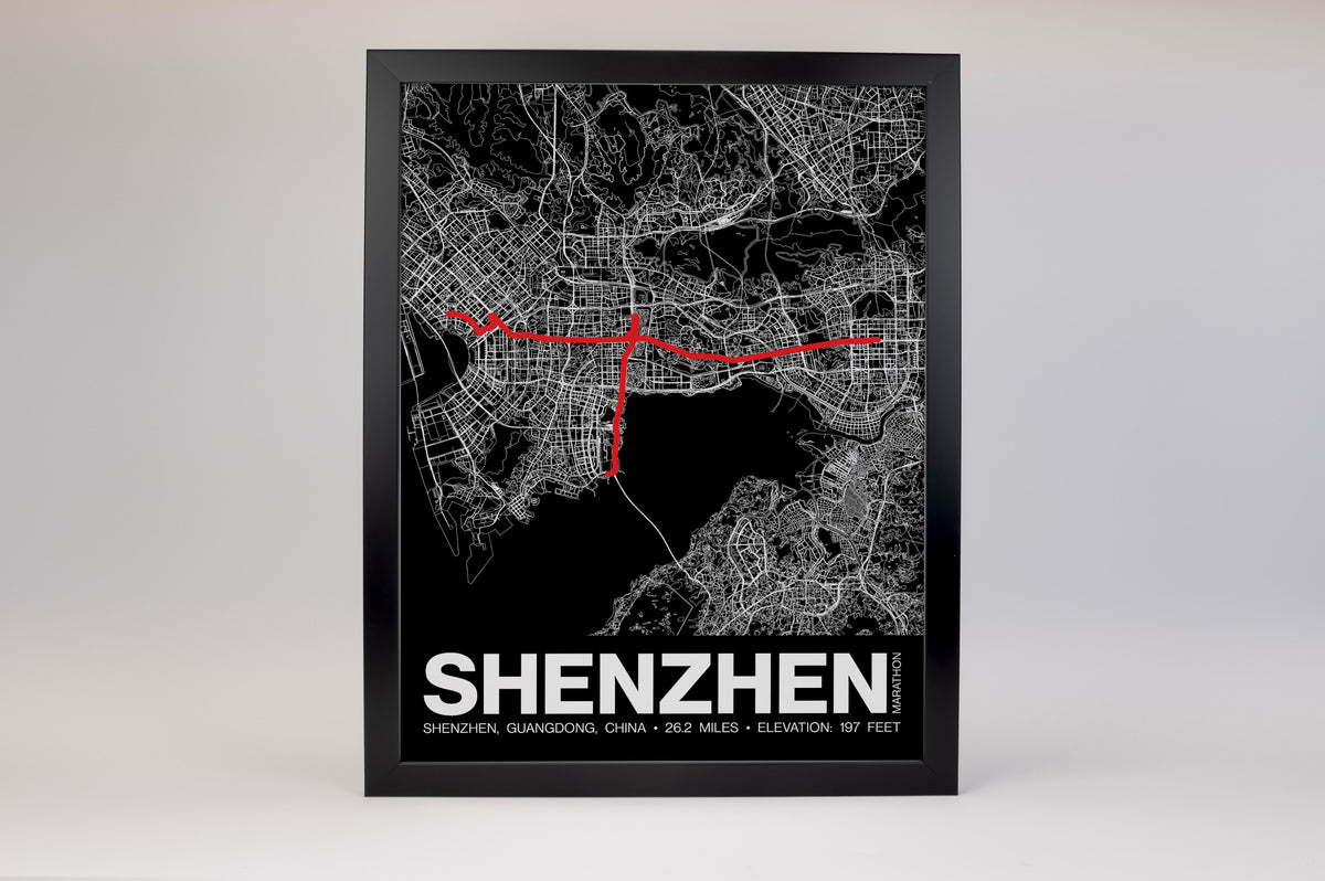 Shenzhen Marathon Poster - Grid Style