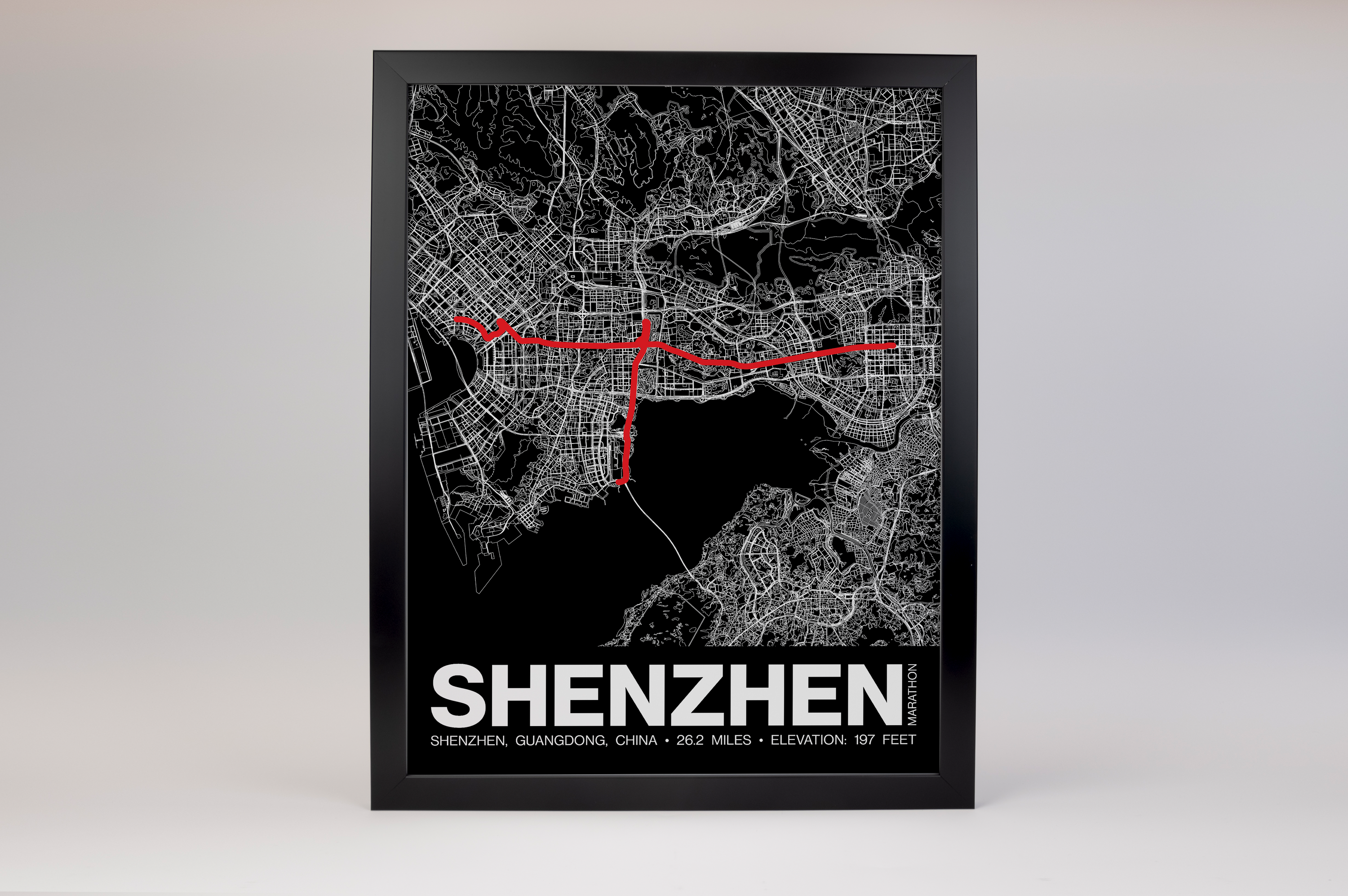 Shenzhen Marathon Poster - Grid Style