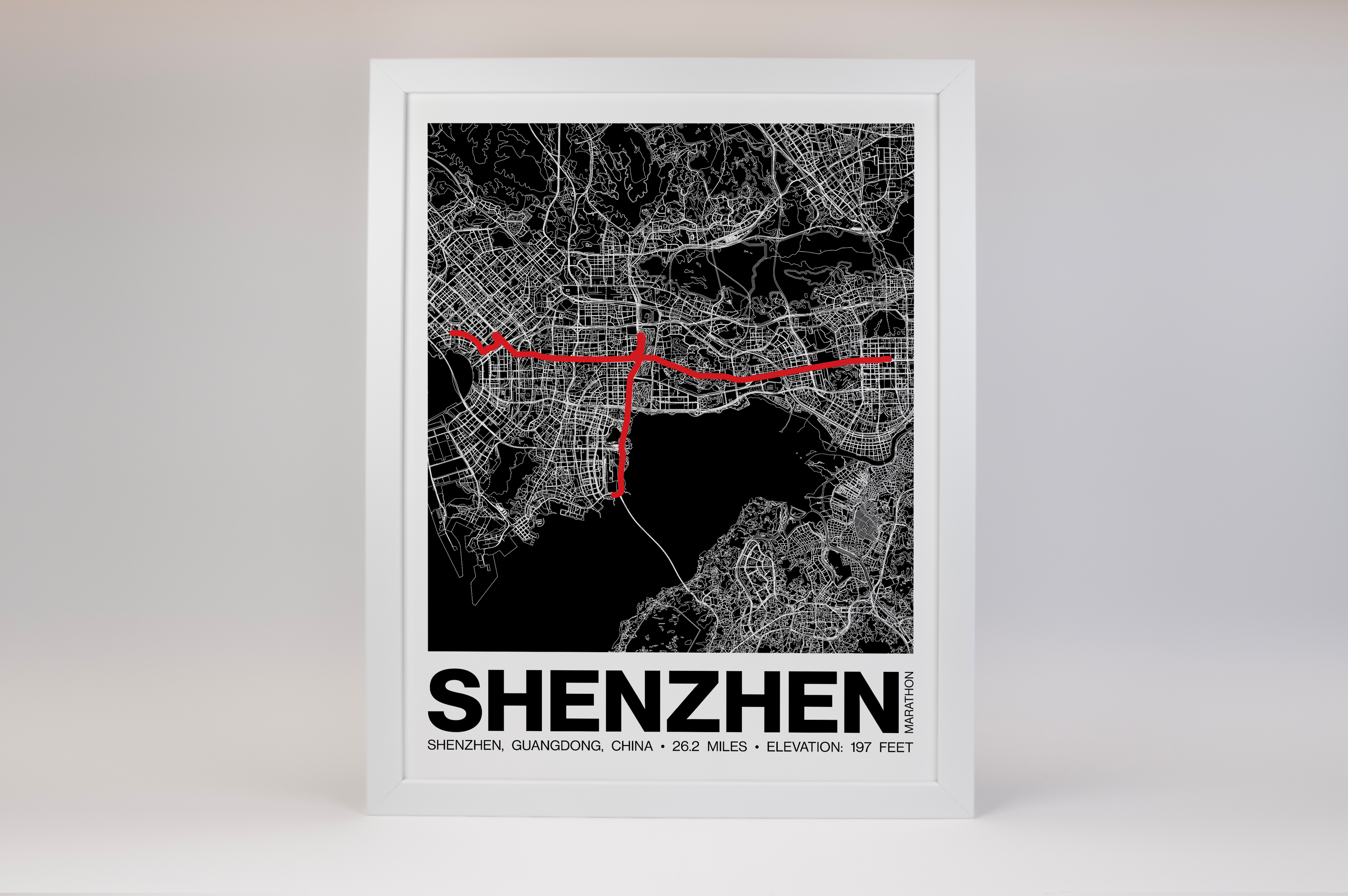 Shenzhen Marathon Poster - Grid Style