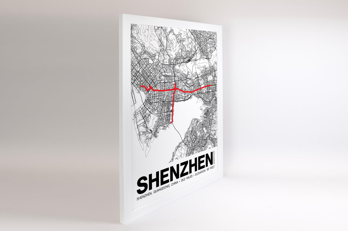 Shenzhen Marathon Poster - Grid Style
