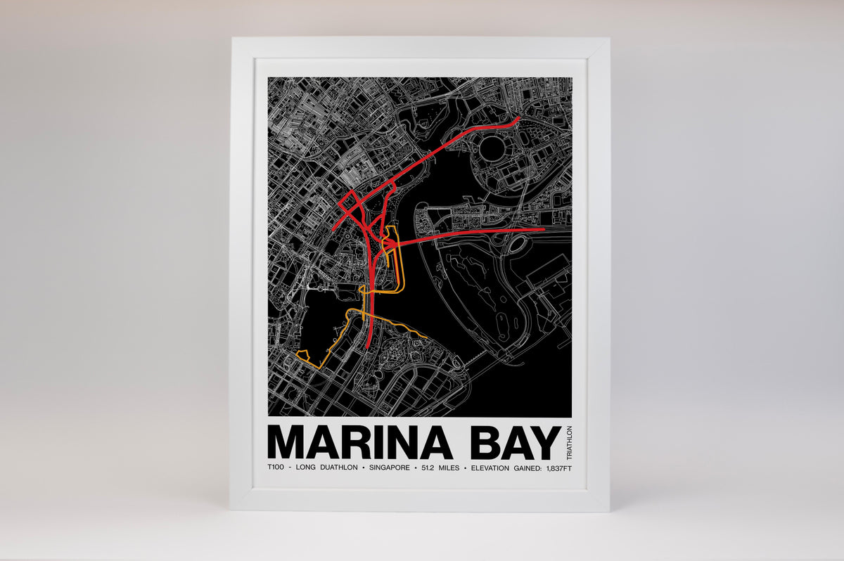 Singapore T100 Long Duathlon Poster - Grid Style