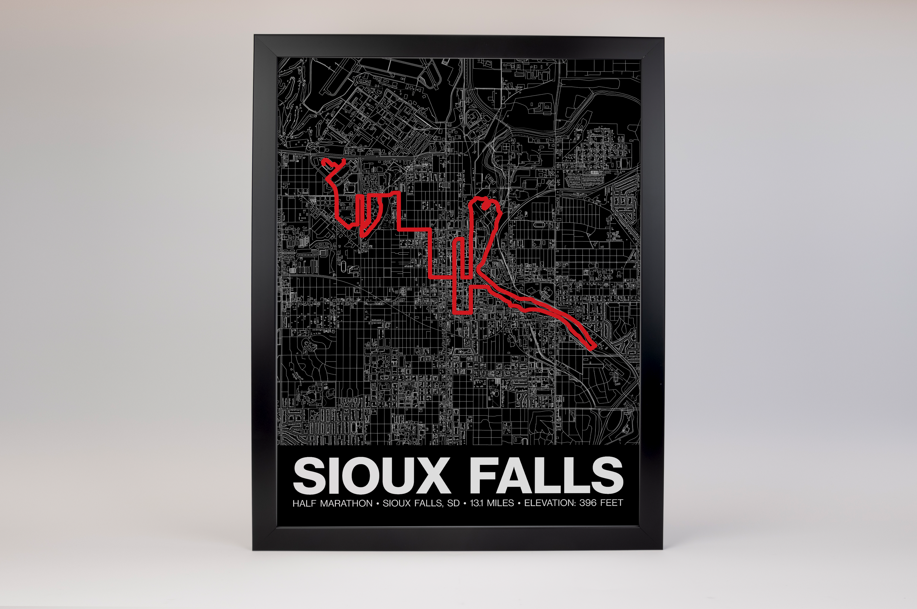 Sioux Falls Half Marathon Poster - Grid Style