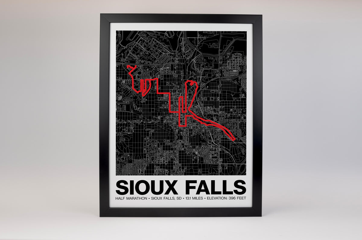 Sioux Falls Half Marathon Poster - Grid Style
