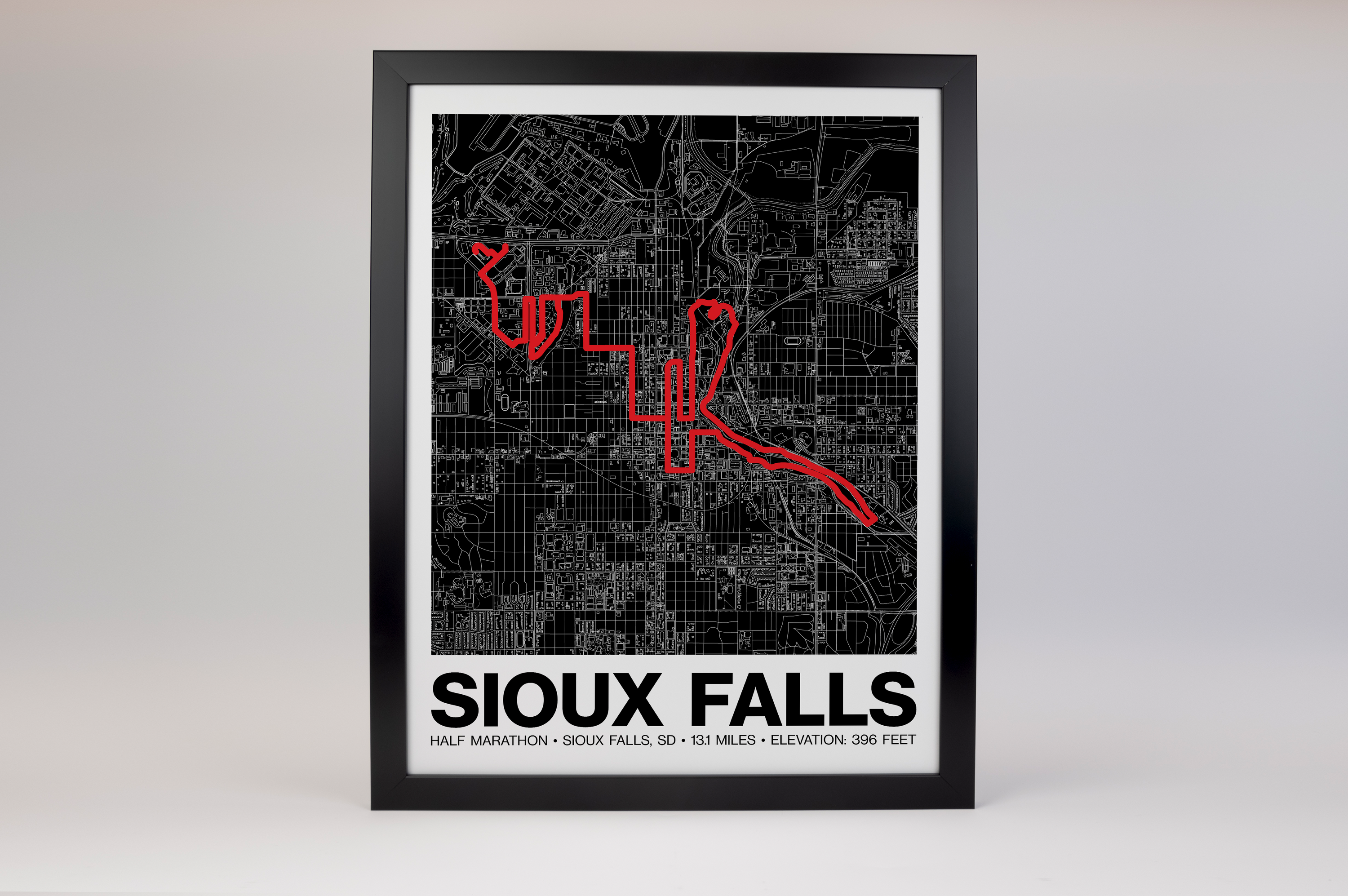 Sioux Falls Half Marathon Poster - Grid Style
