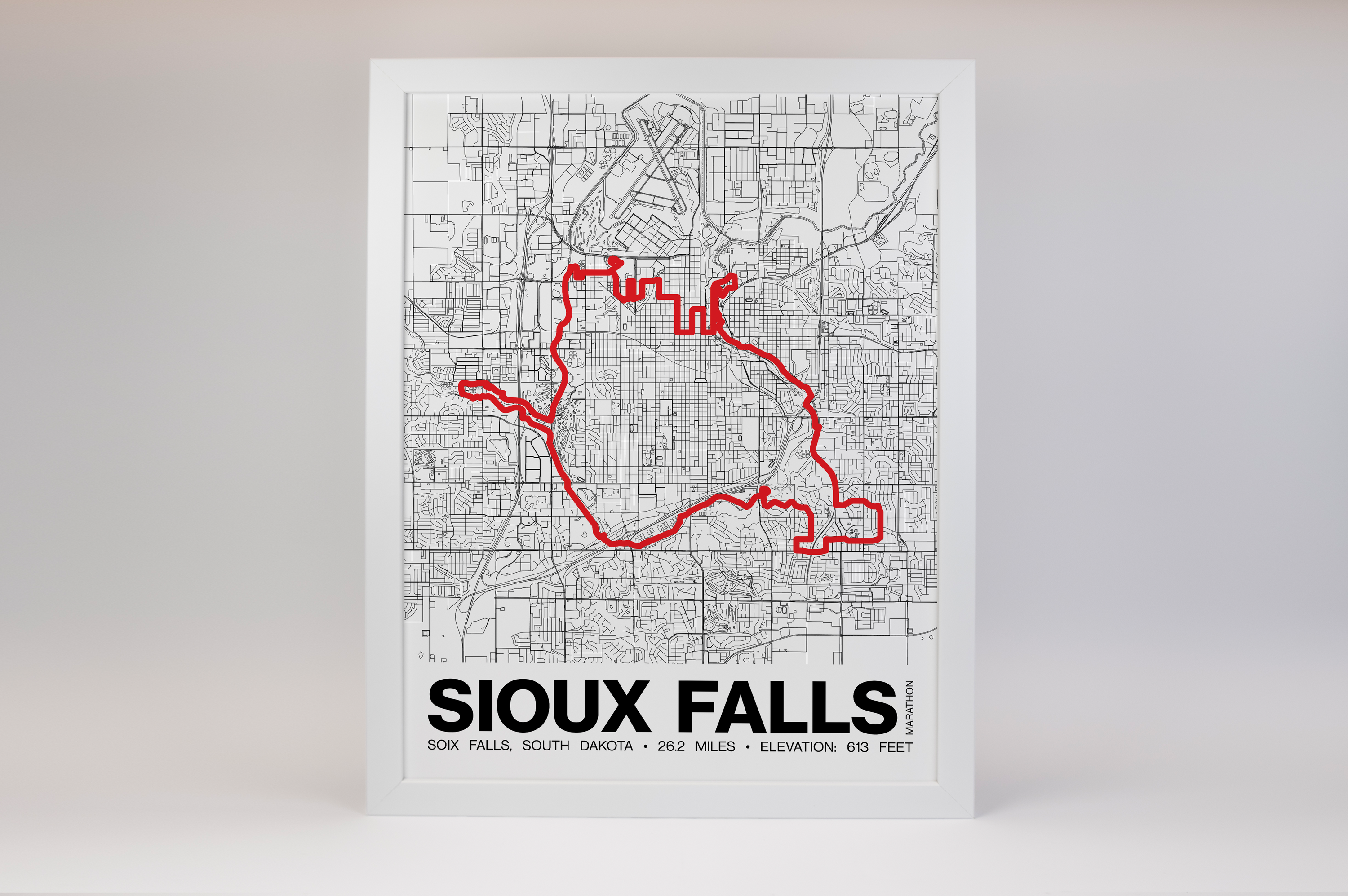 Sioux Falls Marathon Poster - Grid Style