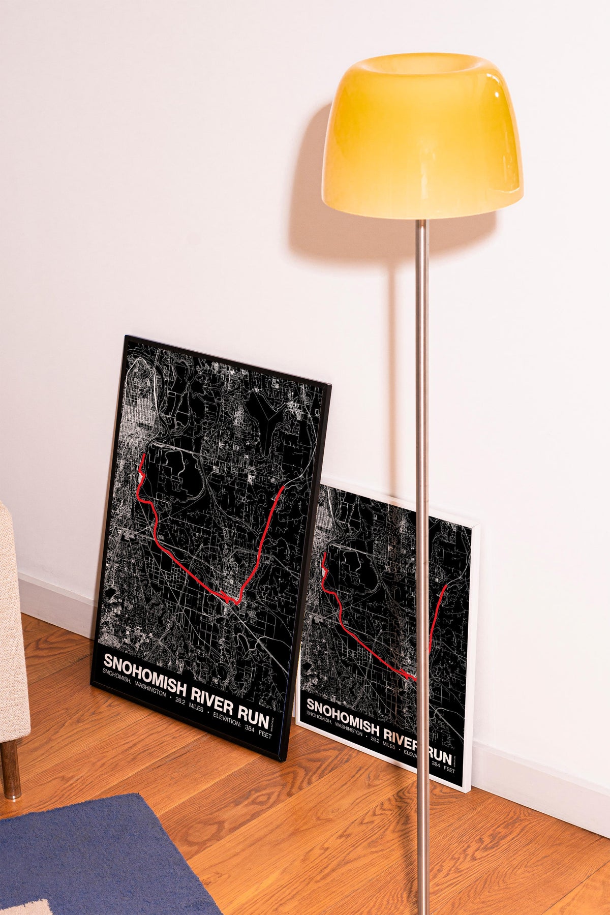 Snohomish River Run Marathon Poster - Grid Style