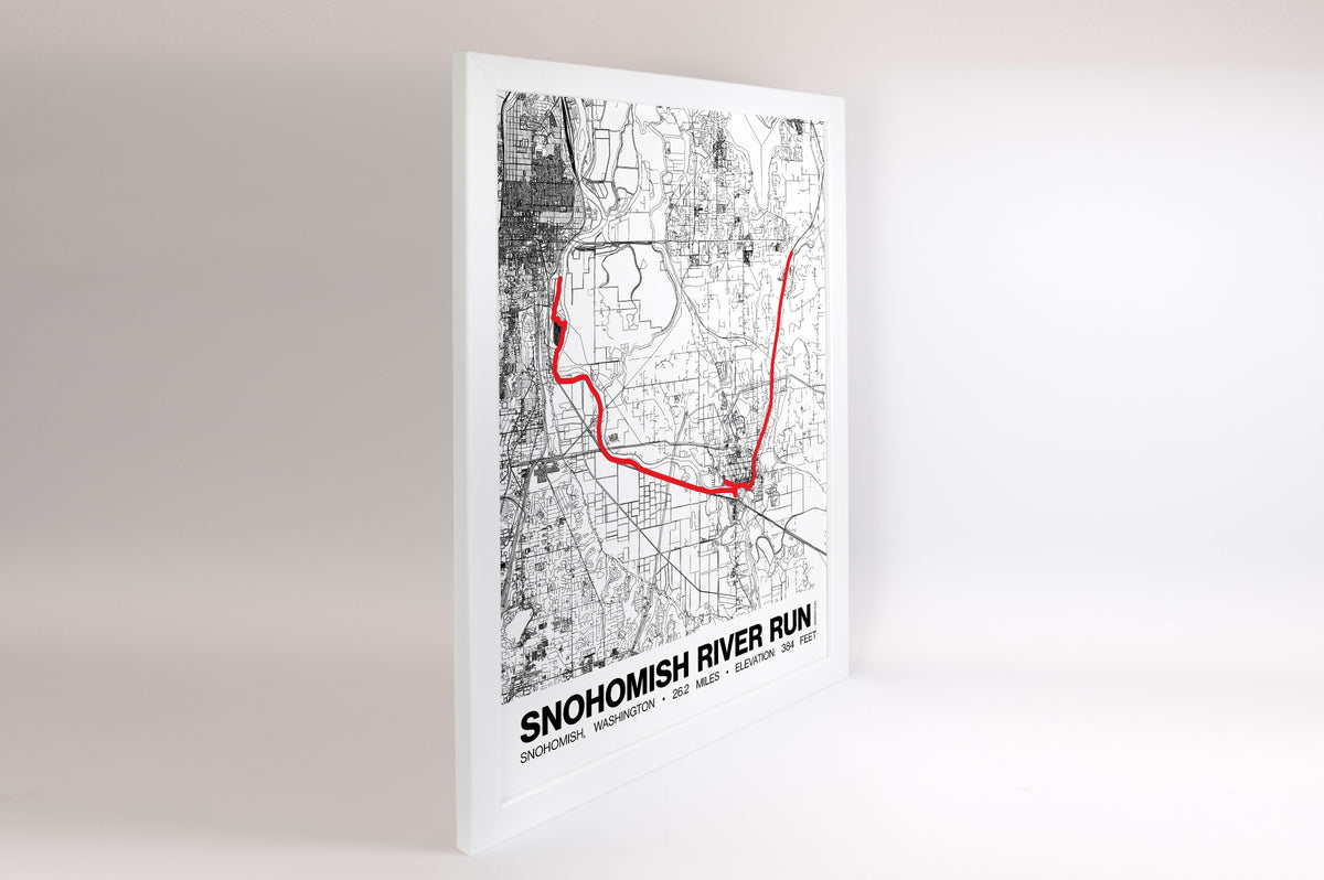 Snohomish River Run Marathon Poster - Grid Style