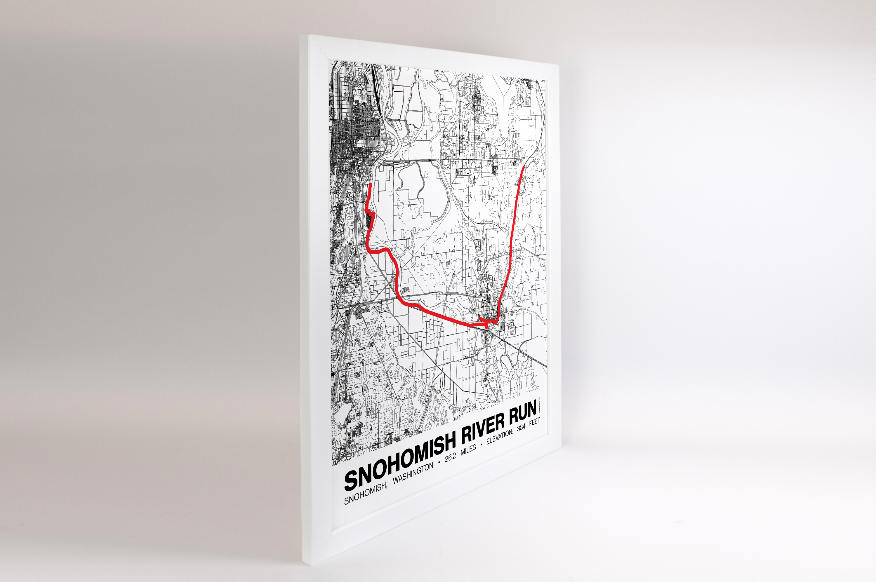 Snohomish River Run Marathon Poster - Grid Style
