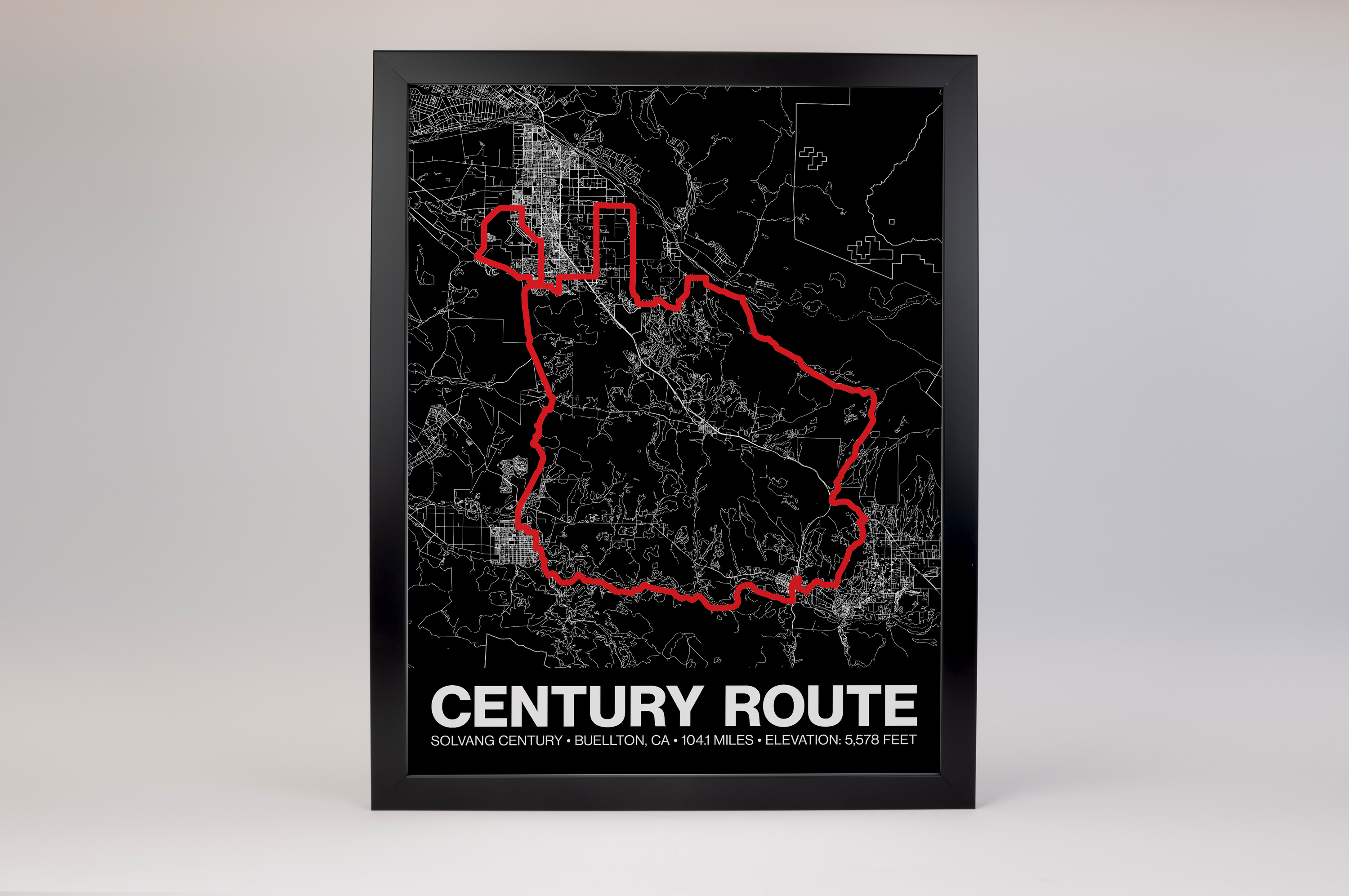 Solvang Century Route Poster - Grid Style