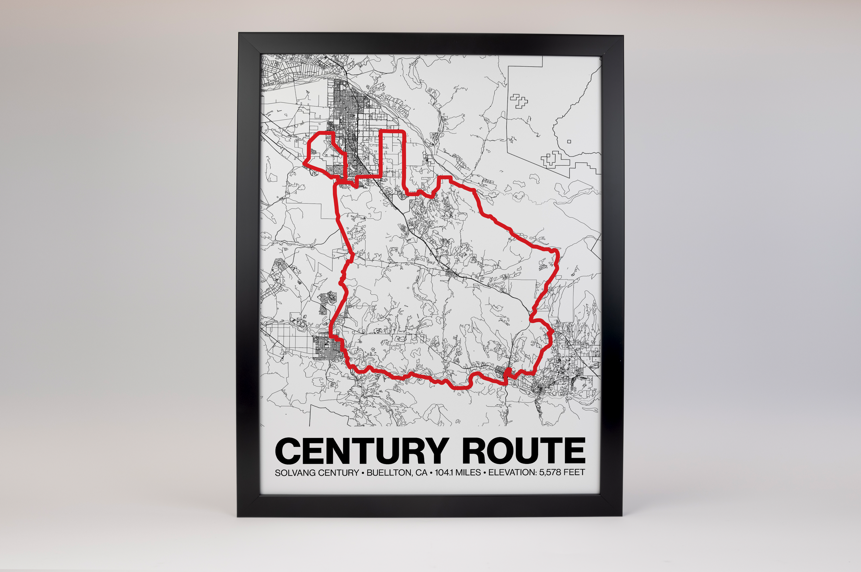 Solvang Century Route Poster - Grid Style