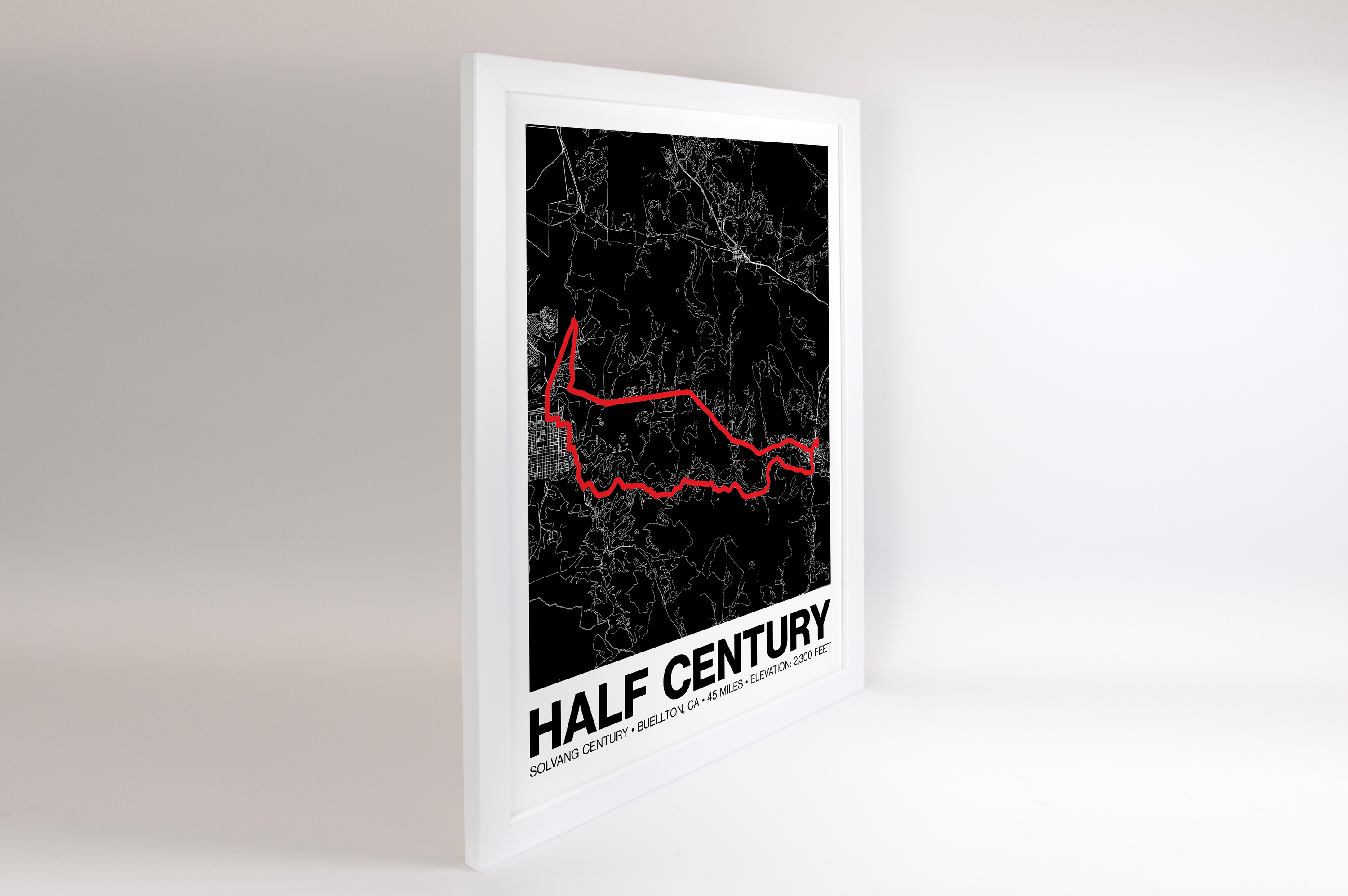 Solvang Half Century Route Poster - Grid Style