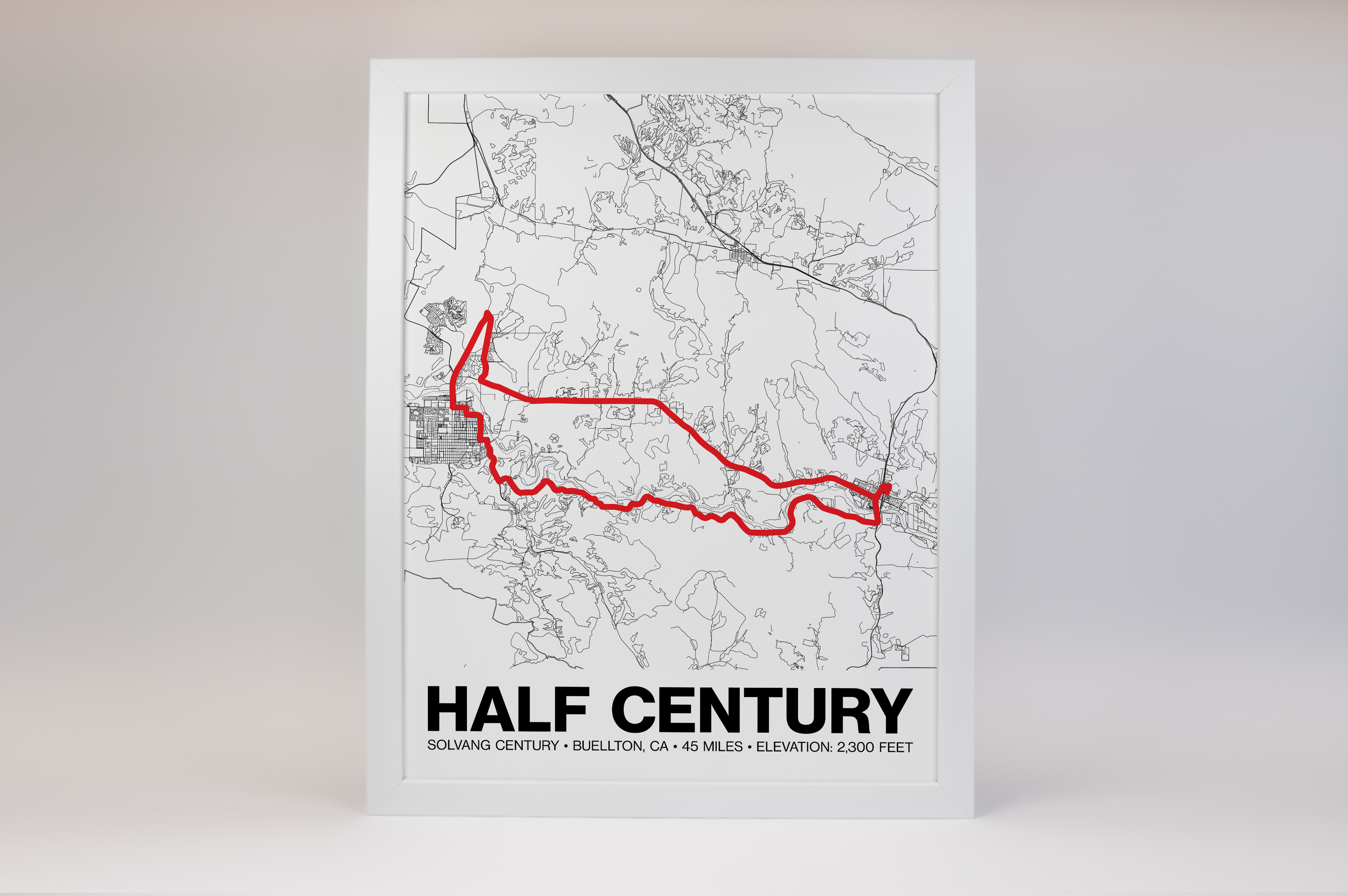 Solvang Half Century Route Poster - Grid Style