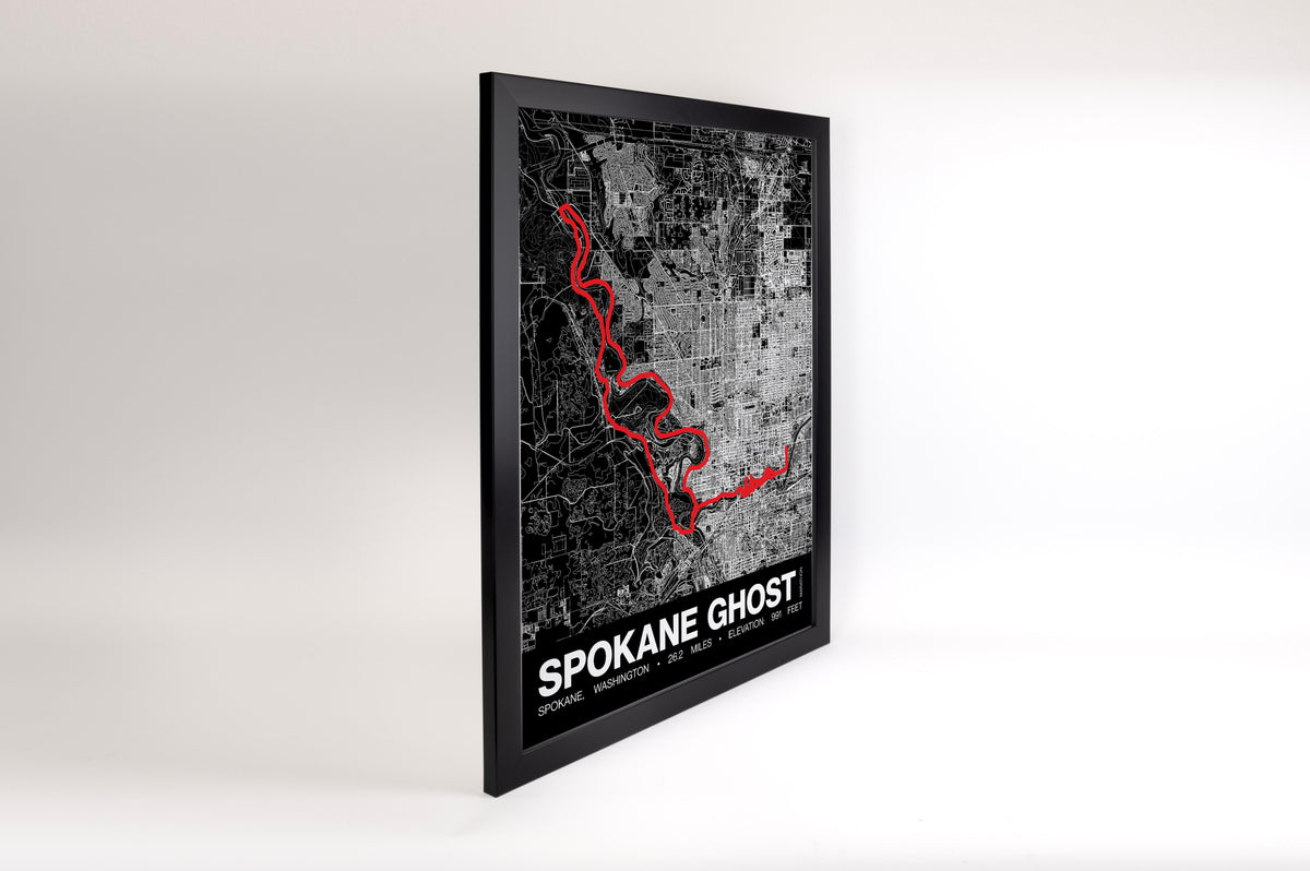 Spokane Ghost Marathon Poster - Grid Style
