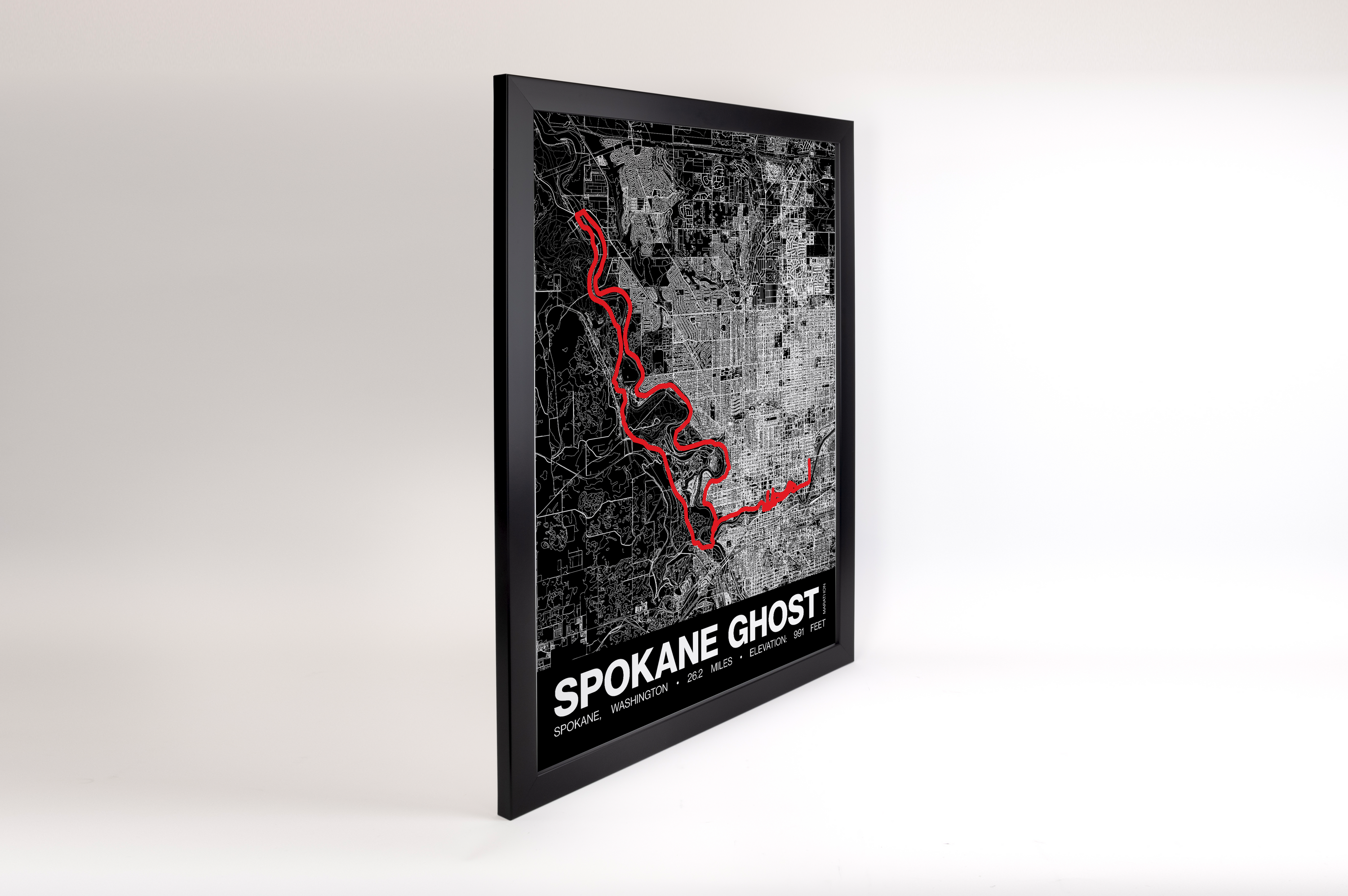 Spokane Ghost Marathon Poster - Grid Style
