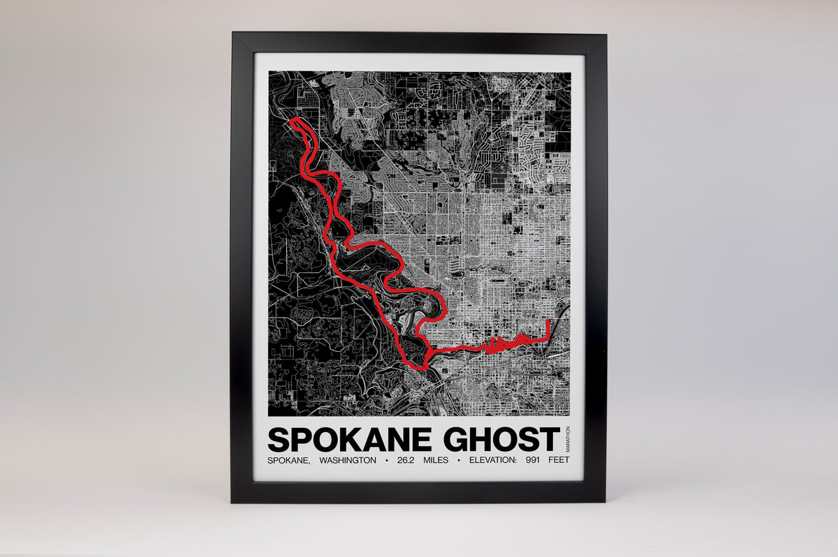 Spokane Ghost Marathon Poster - Grid Style