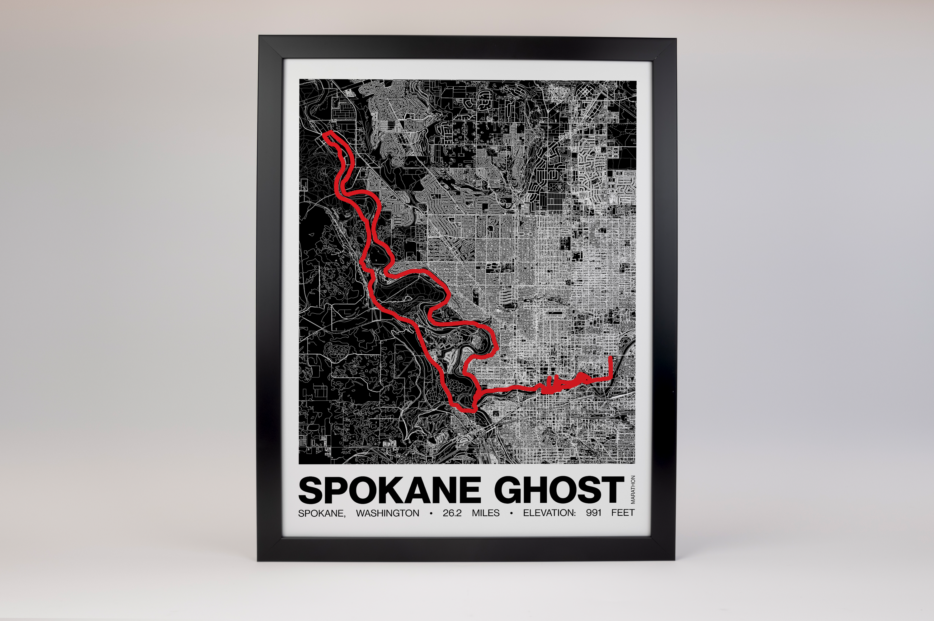 Spokane Ghost Marathon Poster - Grid Style