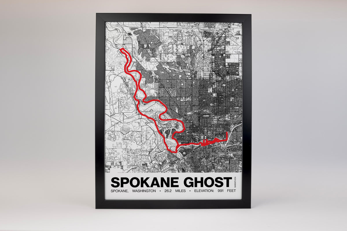 Spokane Ghost Marathon Poster - Grid Style
