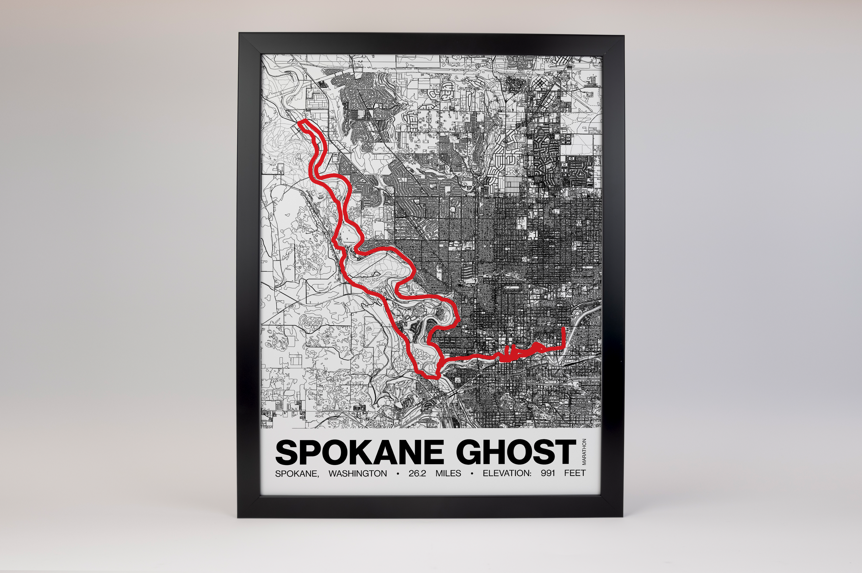 Spokane Ghost Marathon Poster - Grid Style