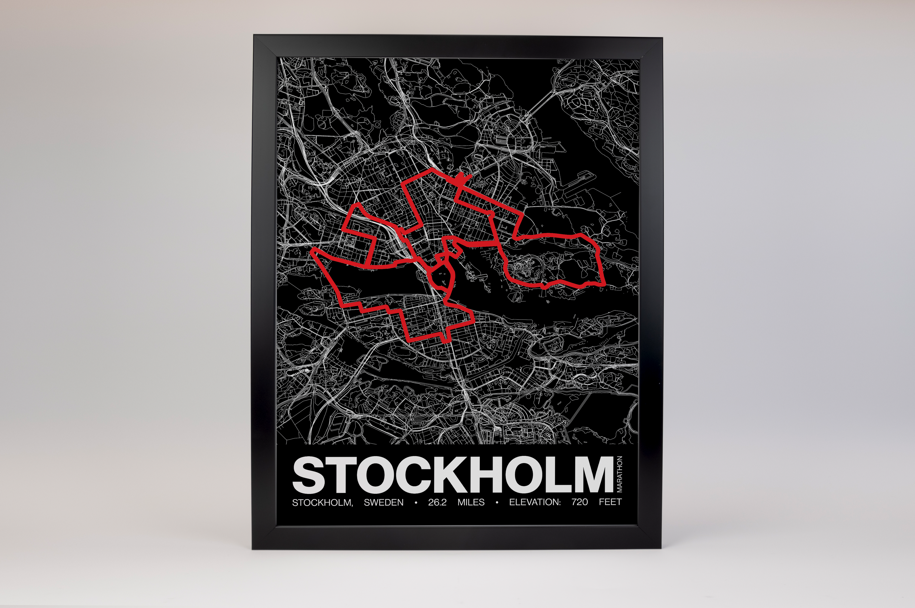 Stockholm Marathon Poster - Grid Style