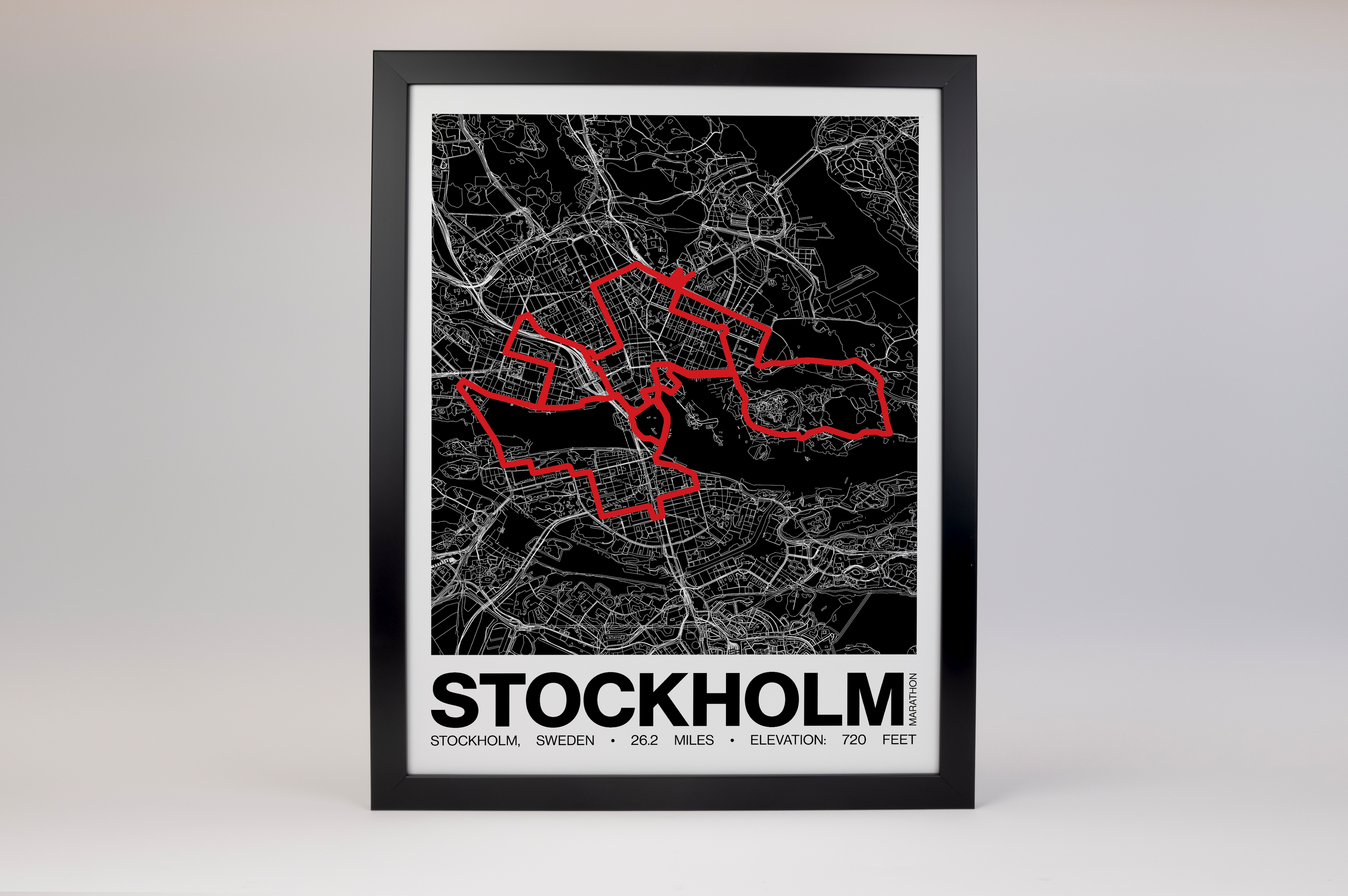 Stockholm Marathon Poster - Grid Style