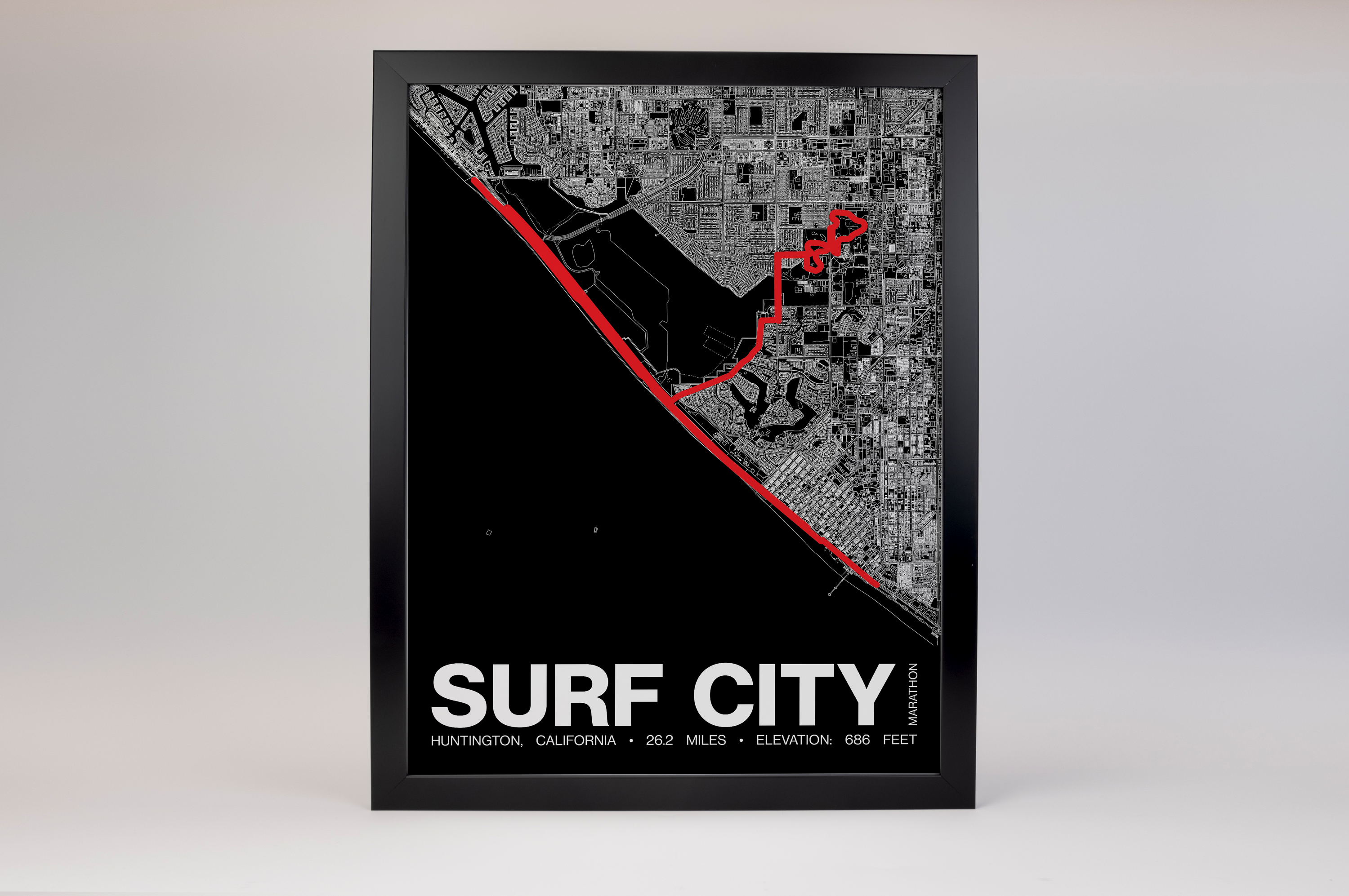 Surf City Marathon Poster - Grid Style