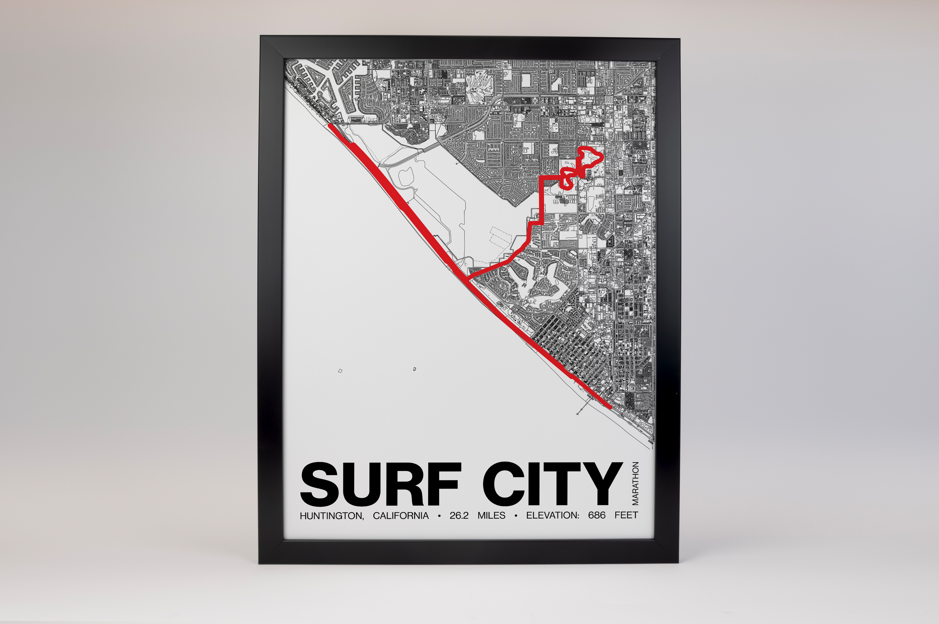 Surf City Marathon Poster - Grid Style